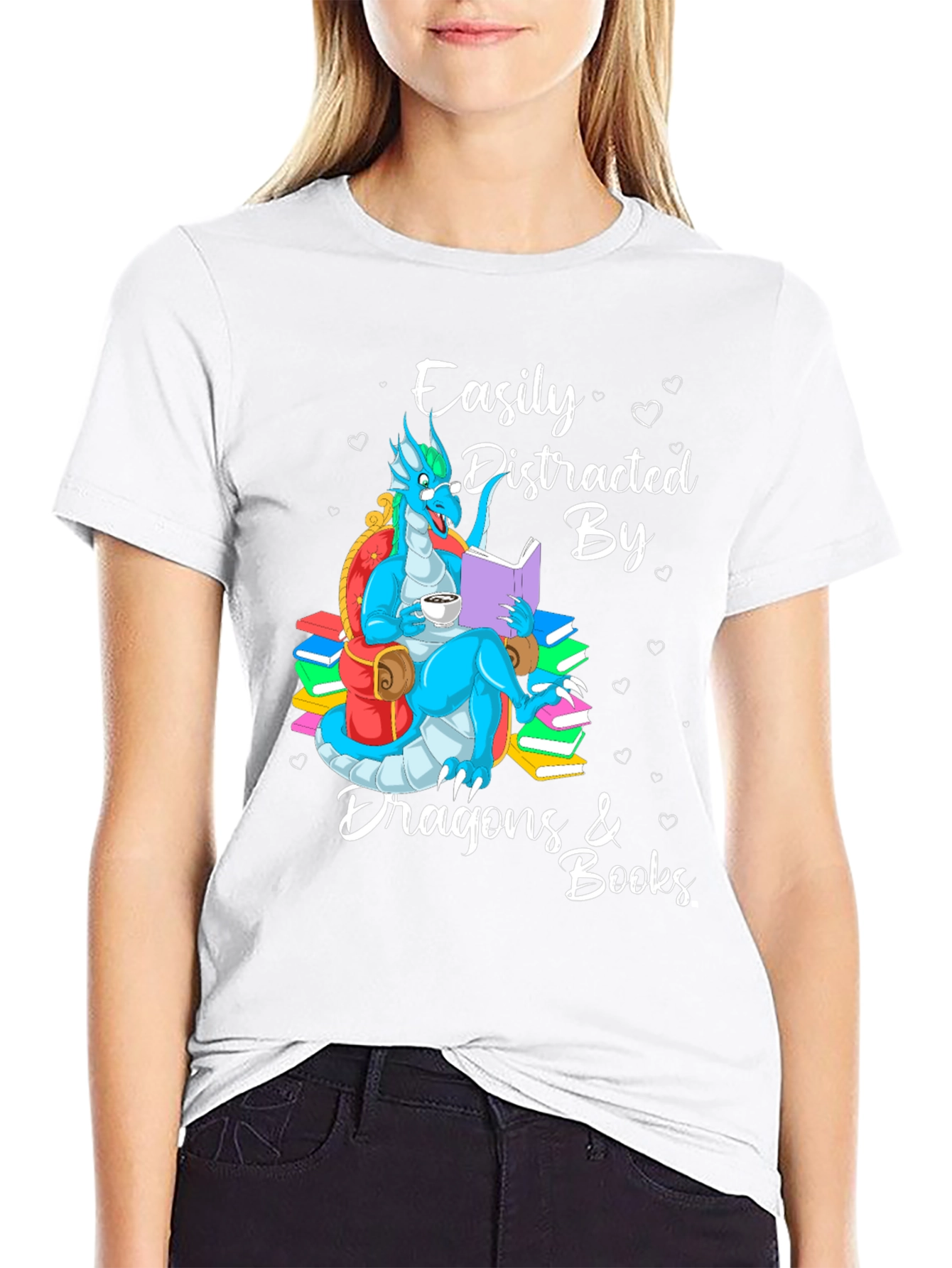 Dragon & Books Graphic Tee