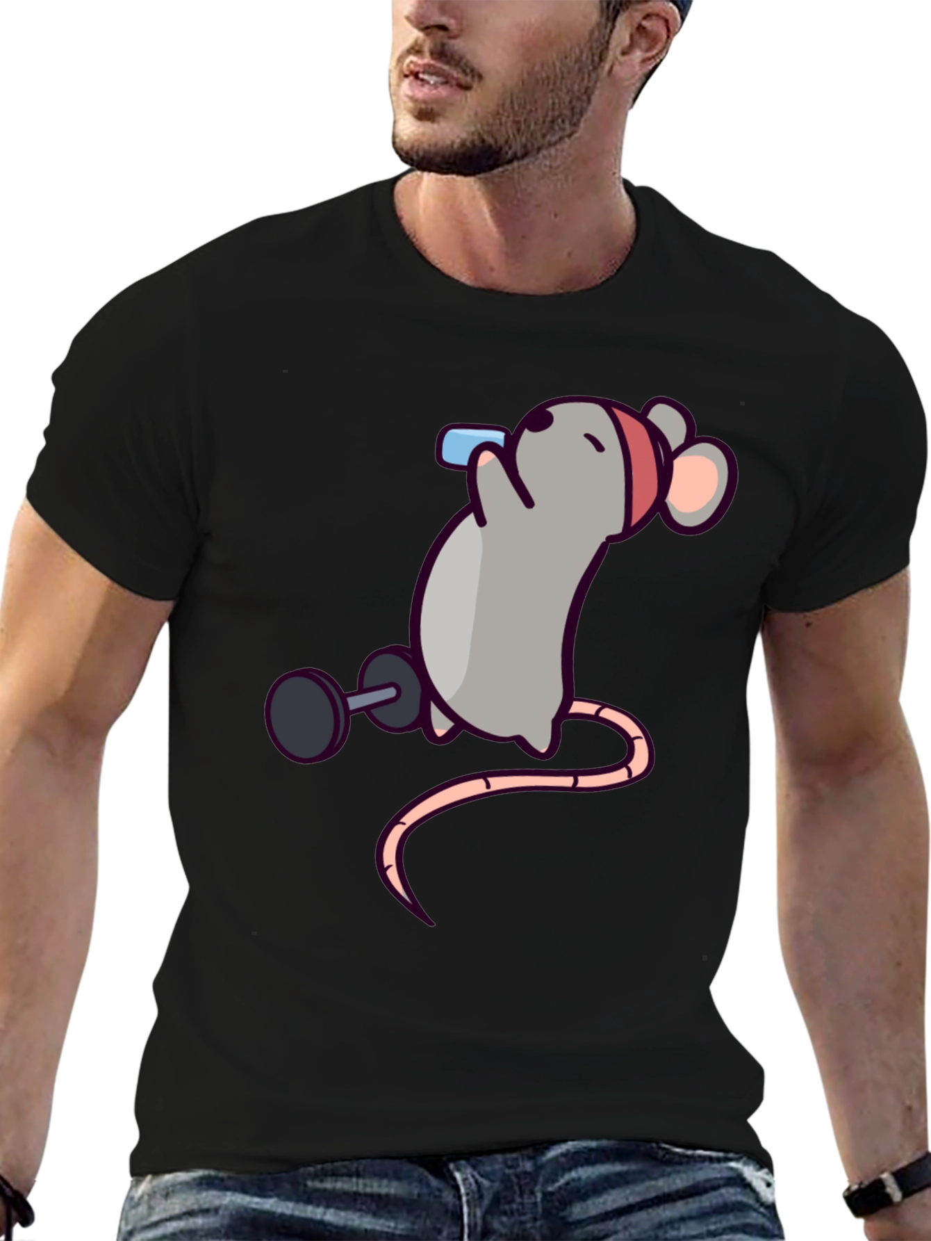 Workout Mouse Graphic T-Shirt