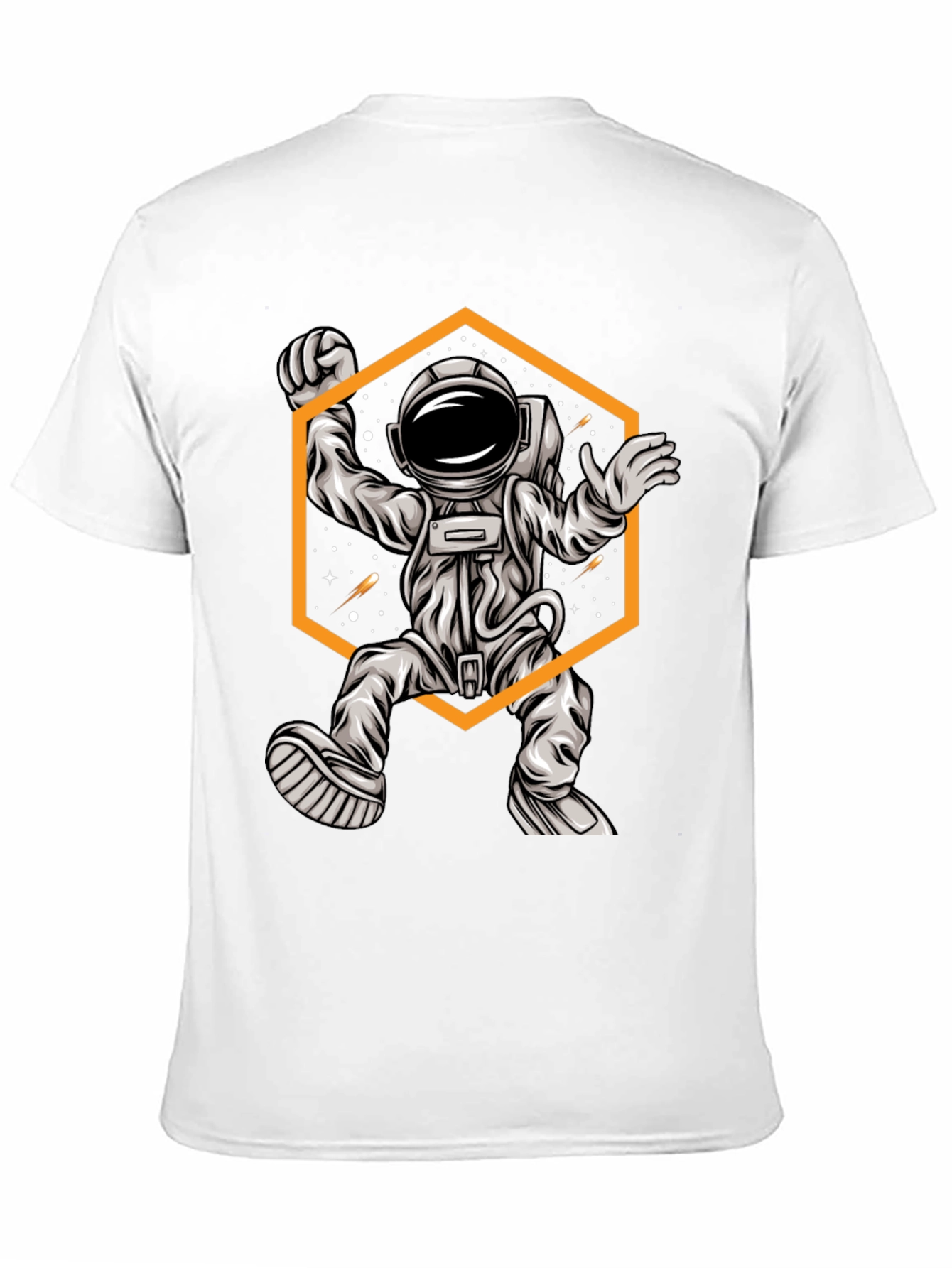 Astronaut Graphic Tee - Space Design Black T-Shirt