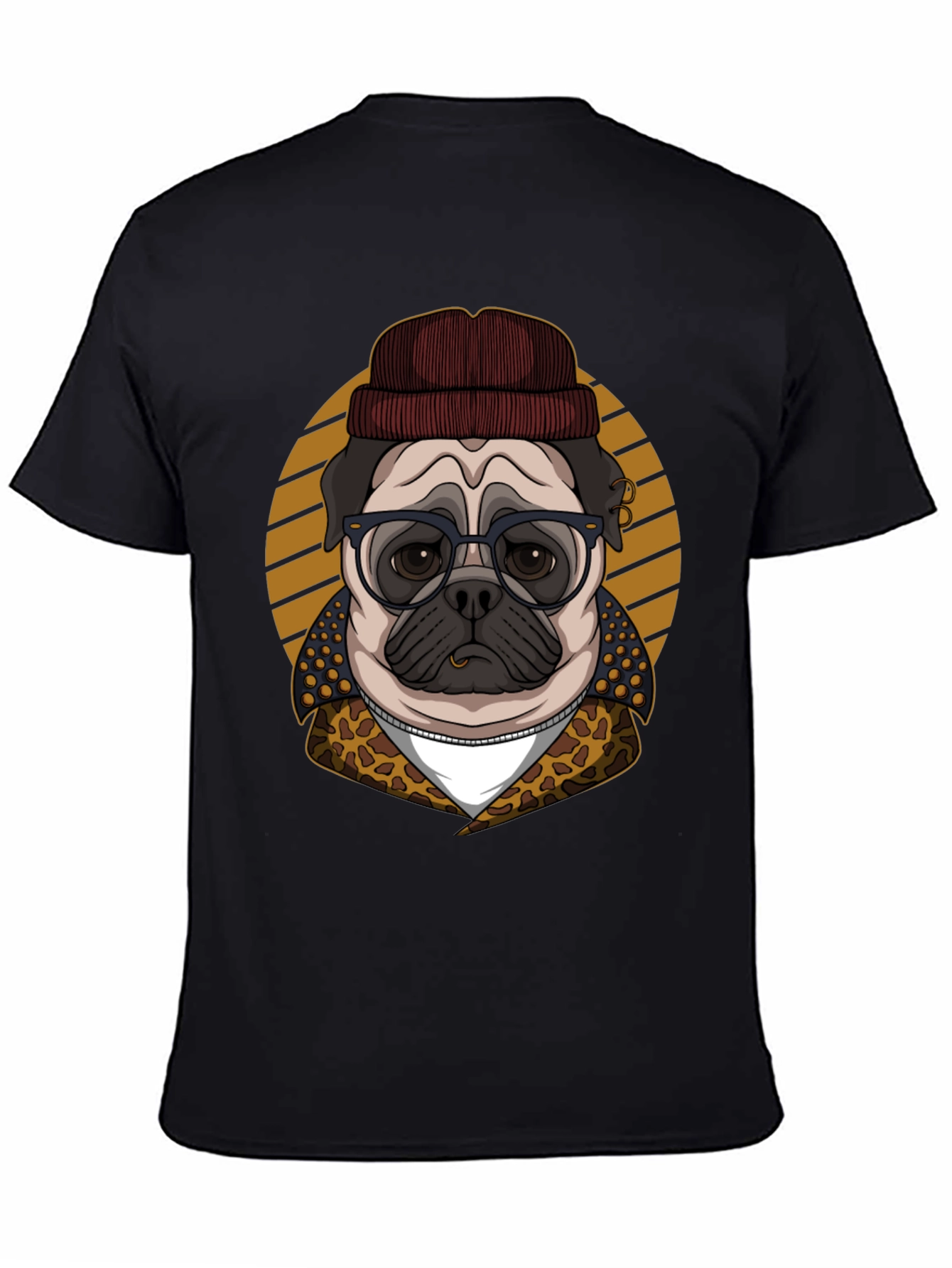 Hipster Pug T-Shirt - Cool Dog Graphic Tee