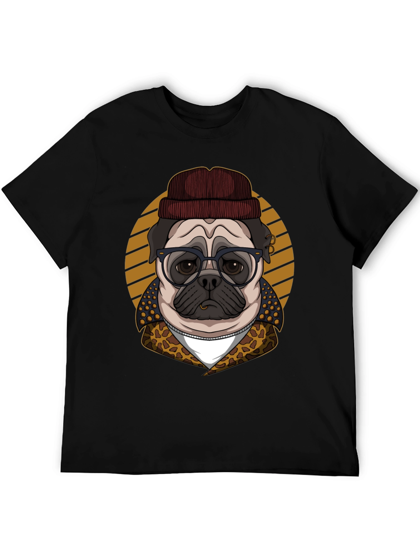 Hipster Pug T-Shirt - Cool Dog Graphic Tee