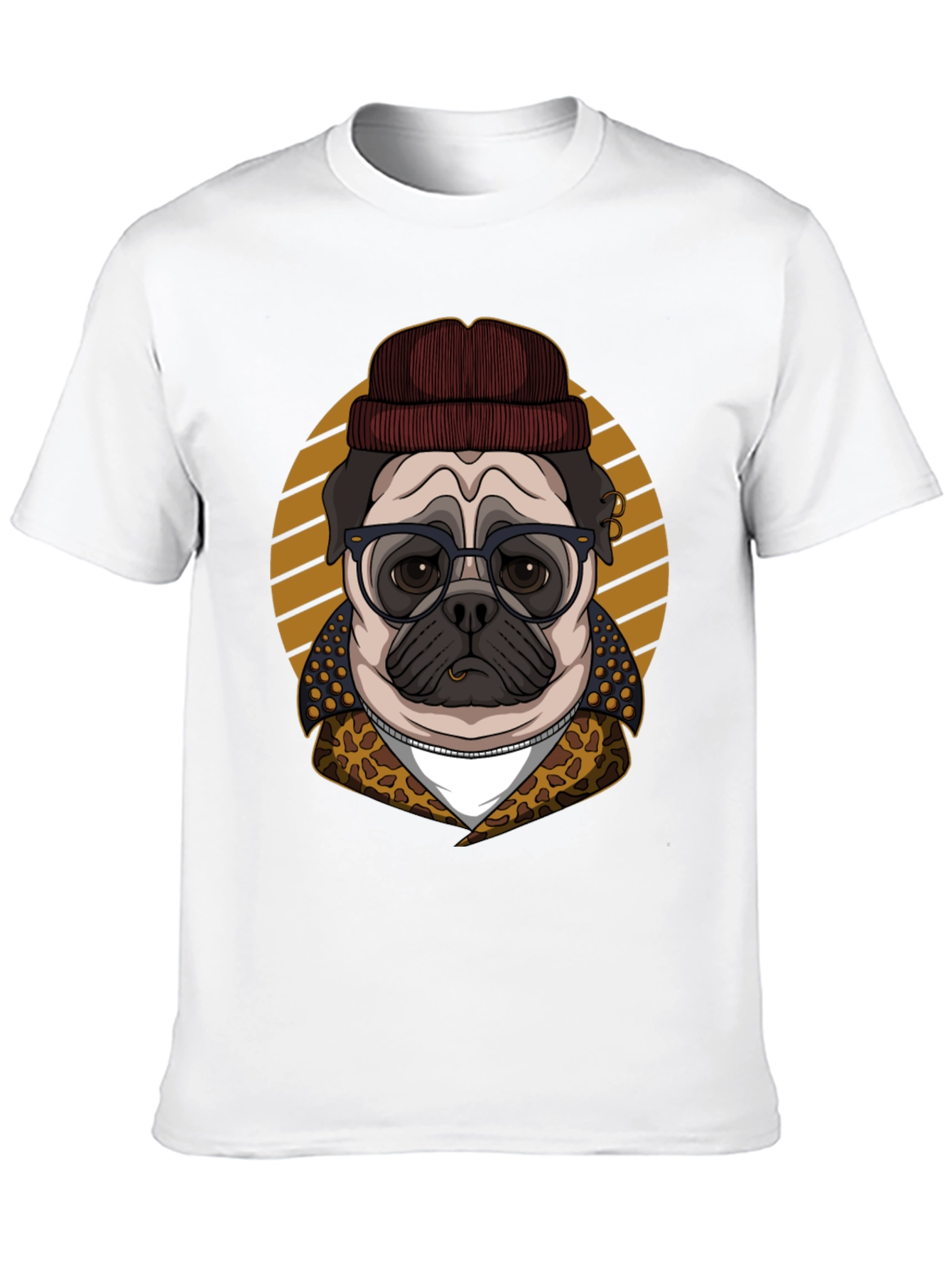 Hipster Pug T-Shirt - Cool Dog Graphic Tee