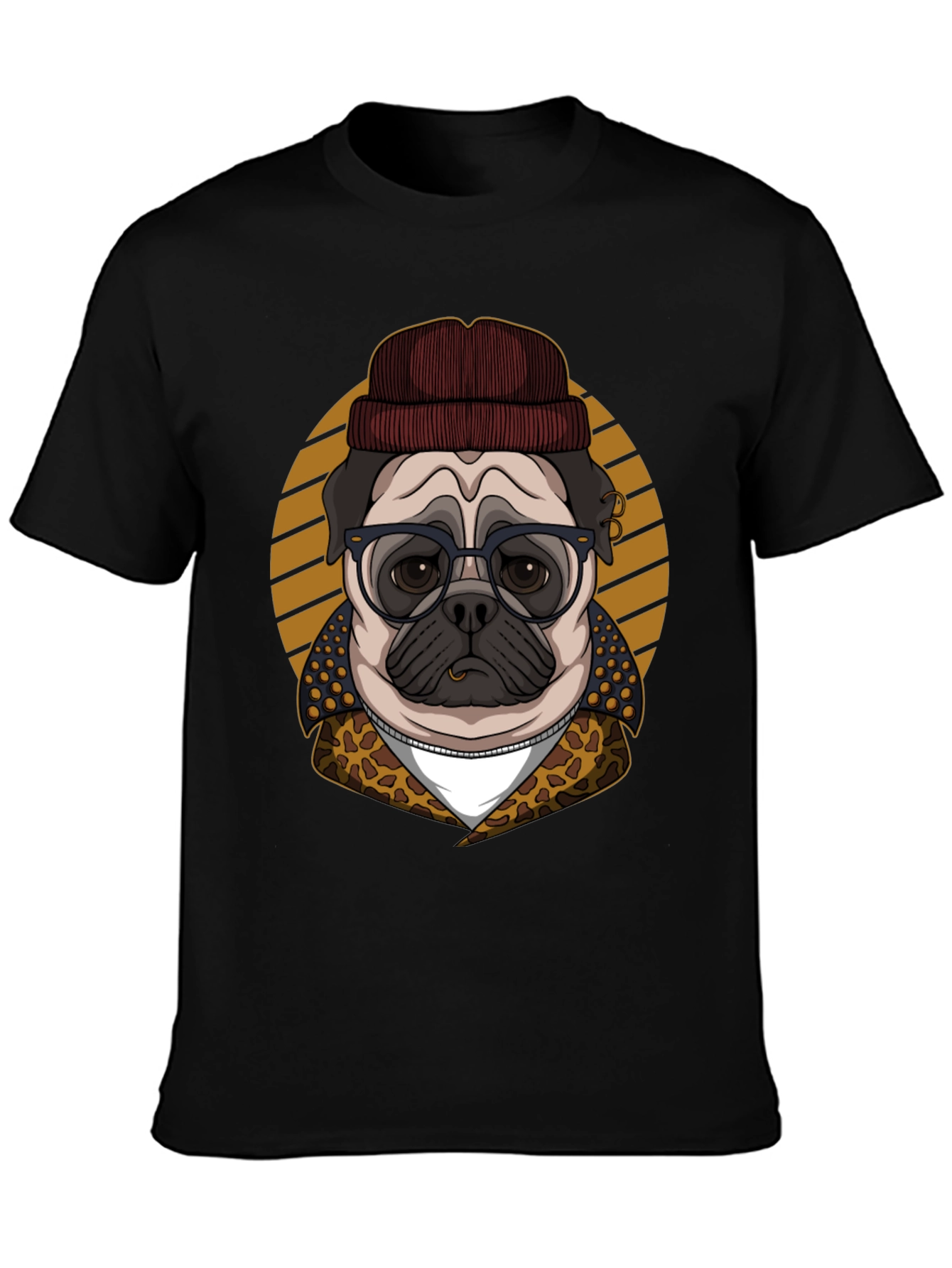 Hipster Pug T-Shirt - Cool Dog Graphic Tee
