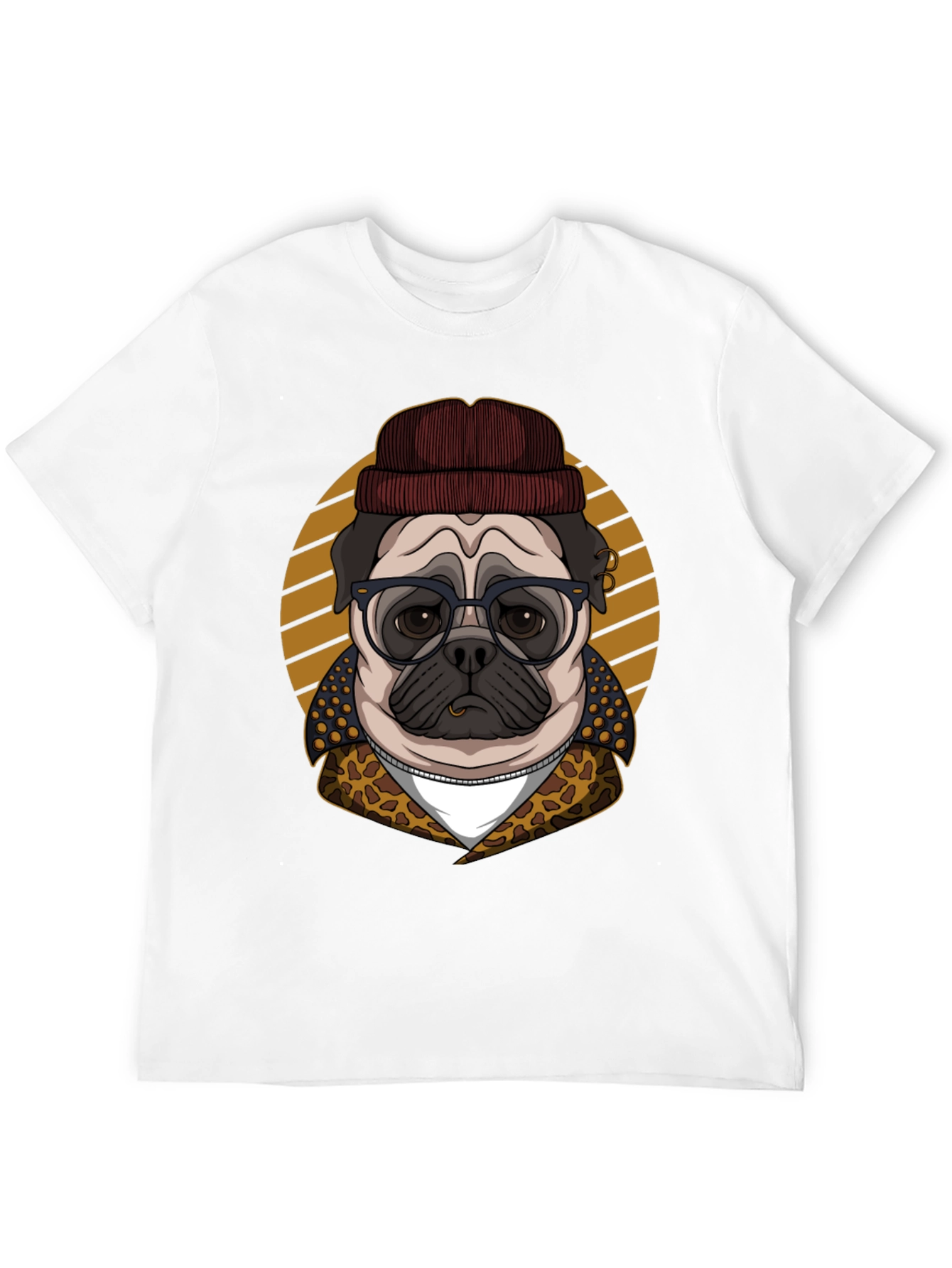 Hipster Pug T-Shirt - Cool Dog Graphic Tee
