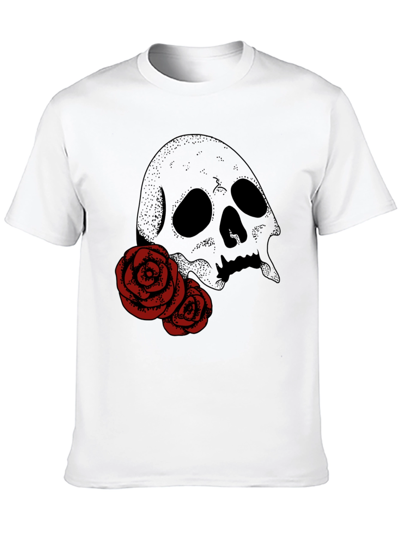 Skull & Roses Graphic Tee - Classic Black T-Shirt