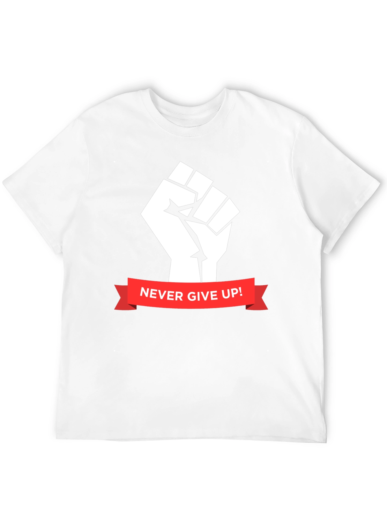 Never Give Up Graphic Tee - Black Cotton
