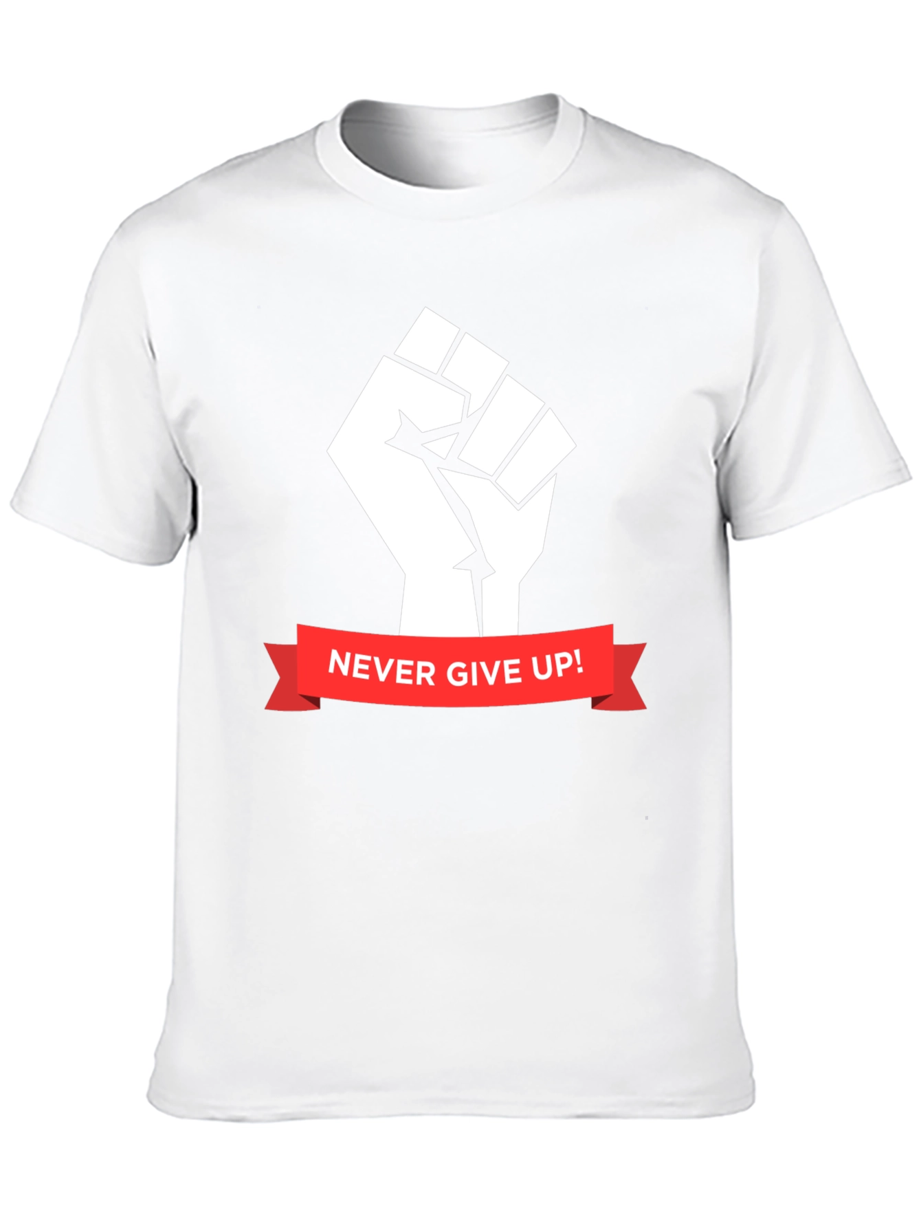 Never Give Up Graphic Tee - Black Cotton
