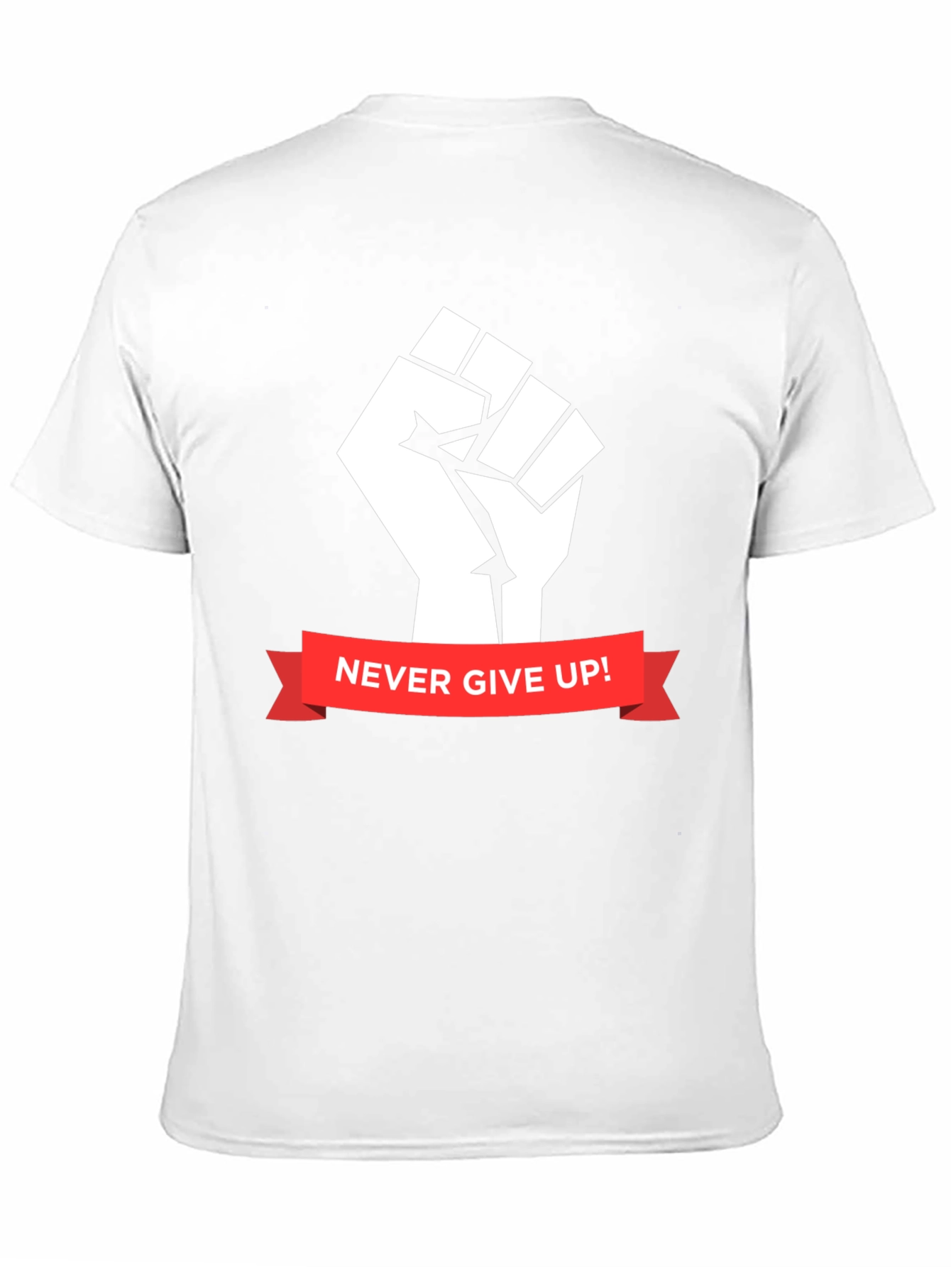 Never Give Up Graphic Tee - Black Cotton