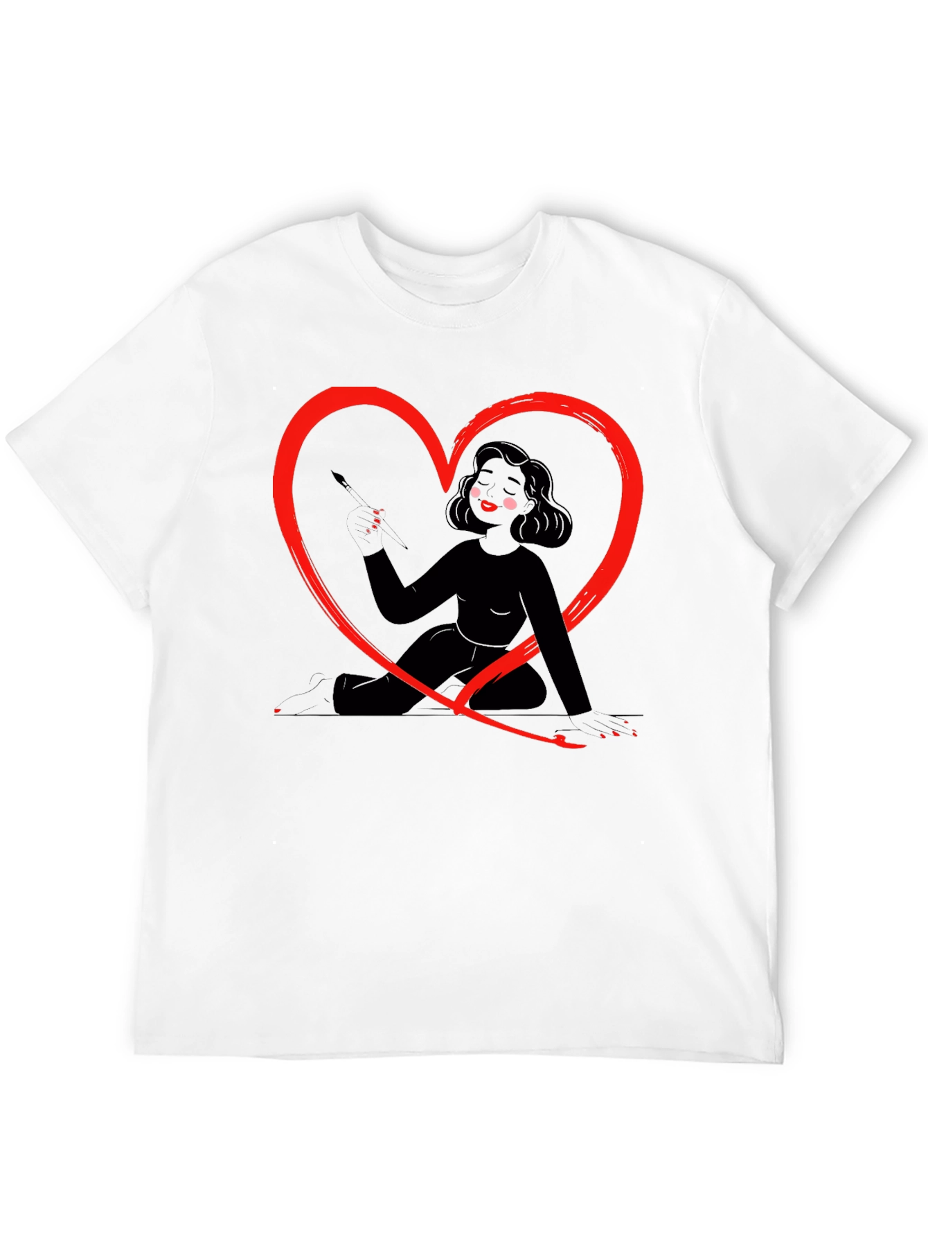 Heart Artist Graphic Tee - Mens Black T-Shirt