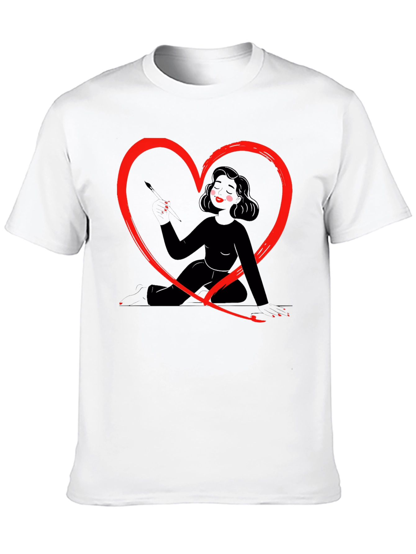 Heart Artist Graphic Tee - Mens Black T-Shirt