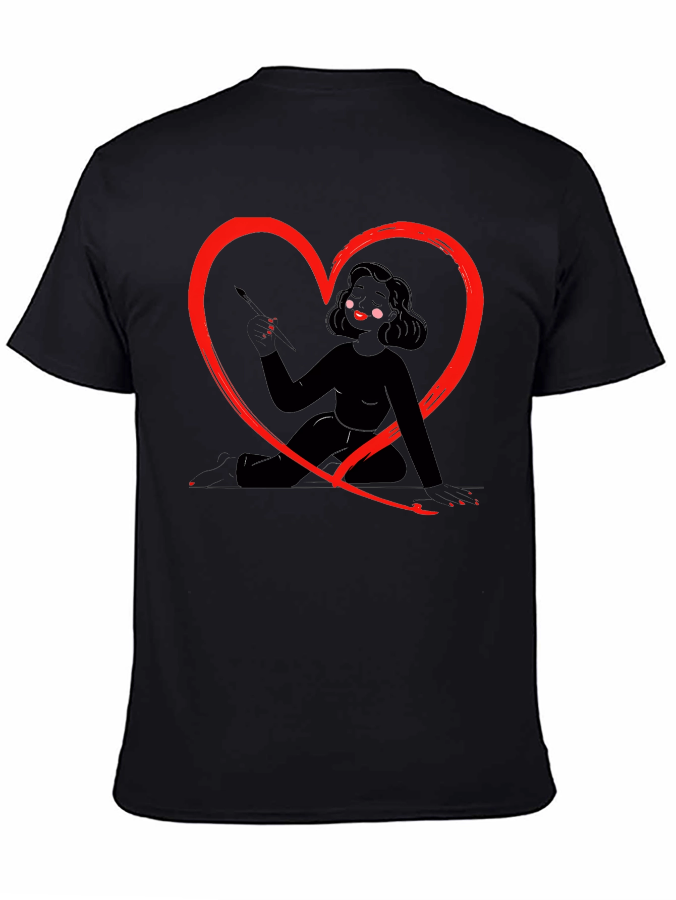 Heart Artist Graphic Tee - Mens Black T-Shirt
