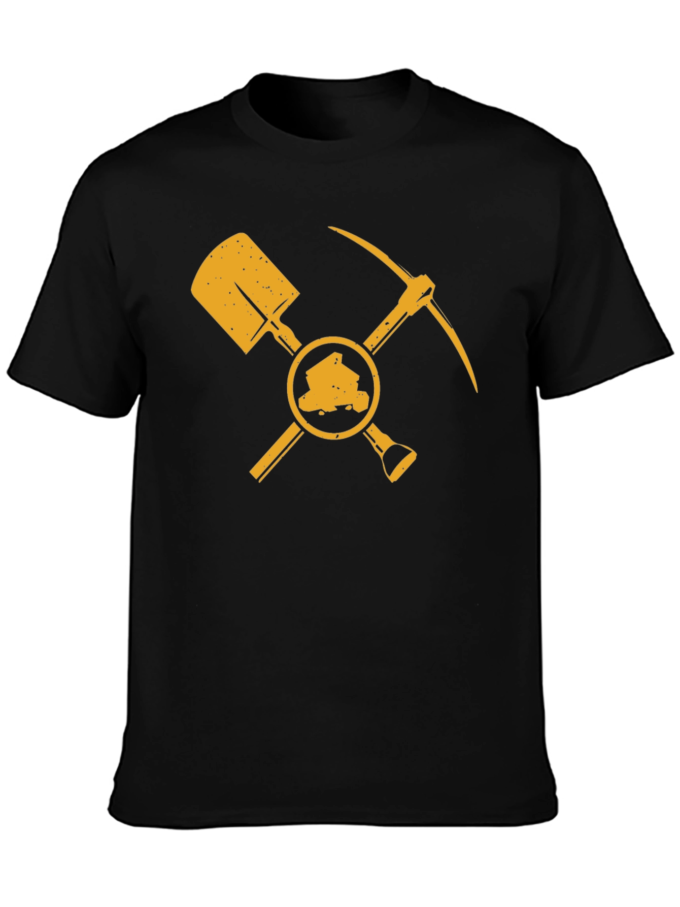 Miners Shovel & Pickaxe Black T-Shirt