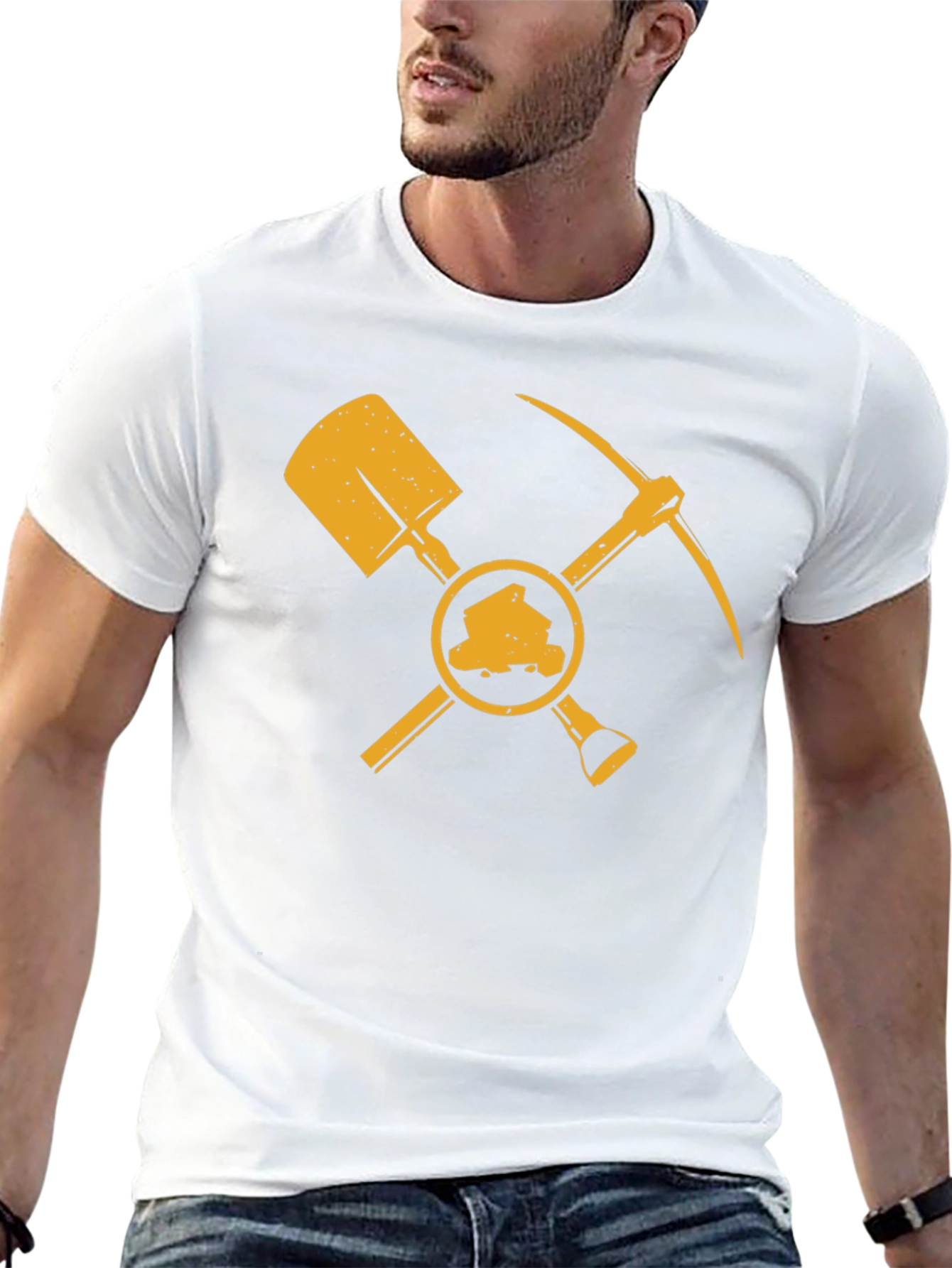 Miners Shovel & Pickaxe Black T-Shirt