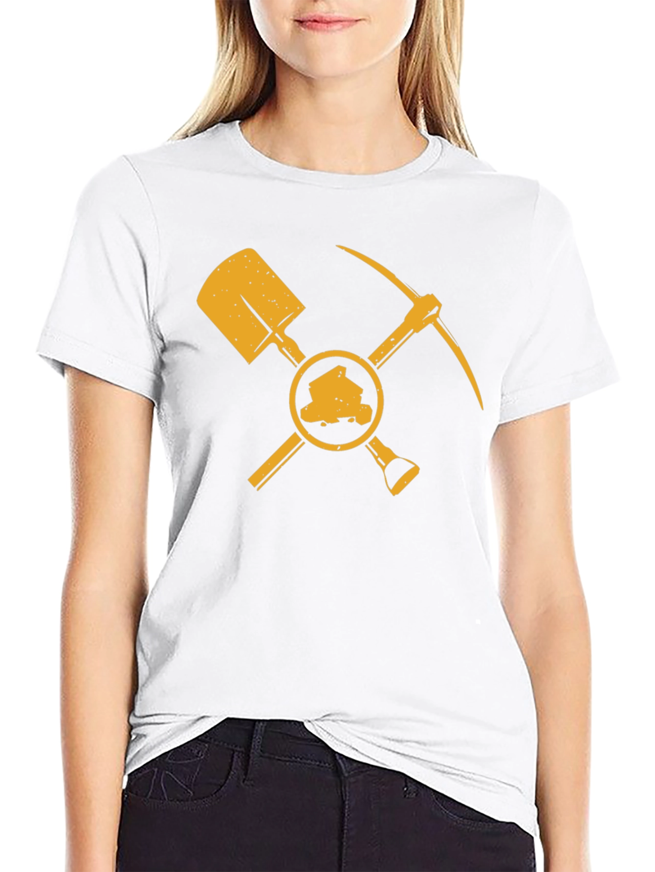 Miners Shovel & Pickaxe Black T-Shirt