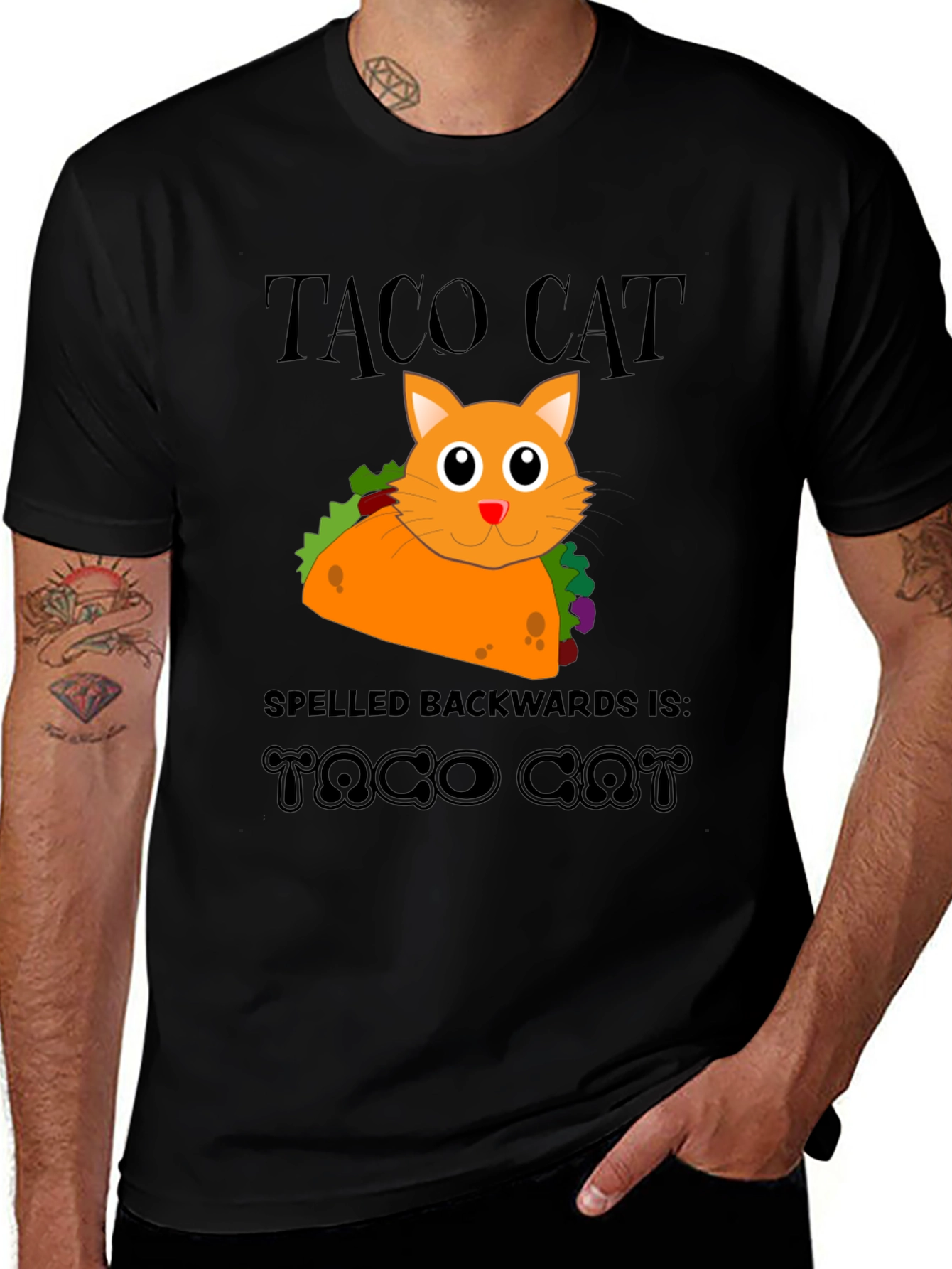 Taco Cat Funny Graphic T-Shirt