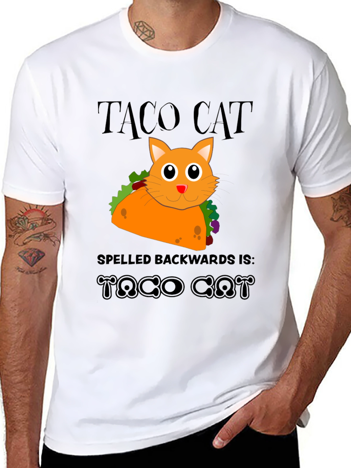 Taco Cat Funny Graphic T-Shirt