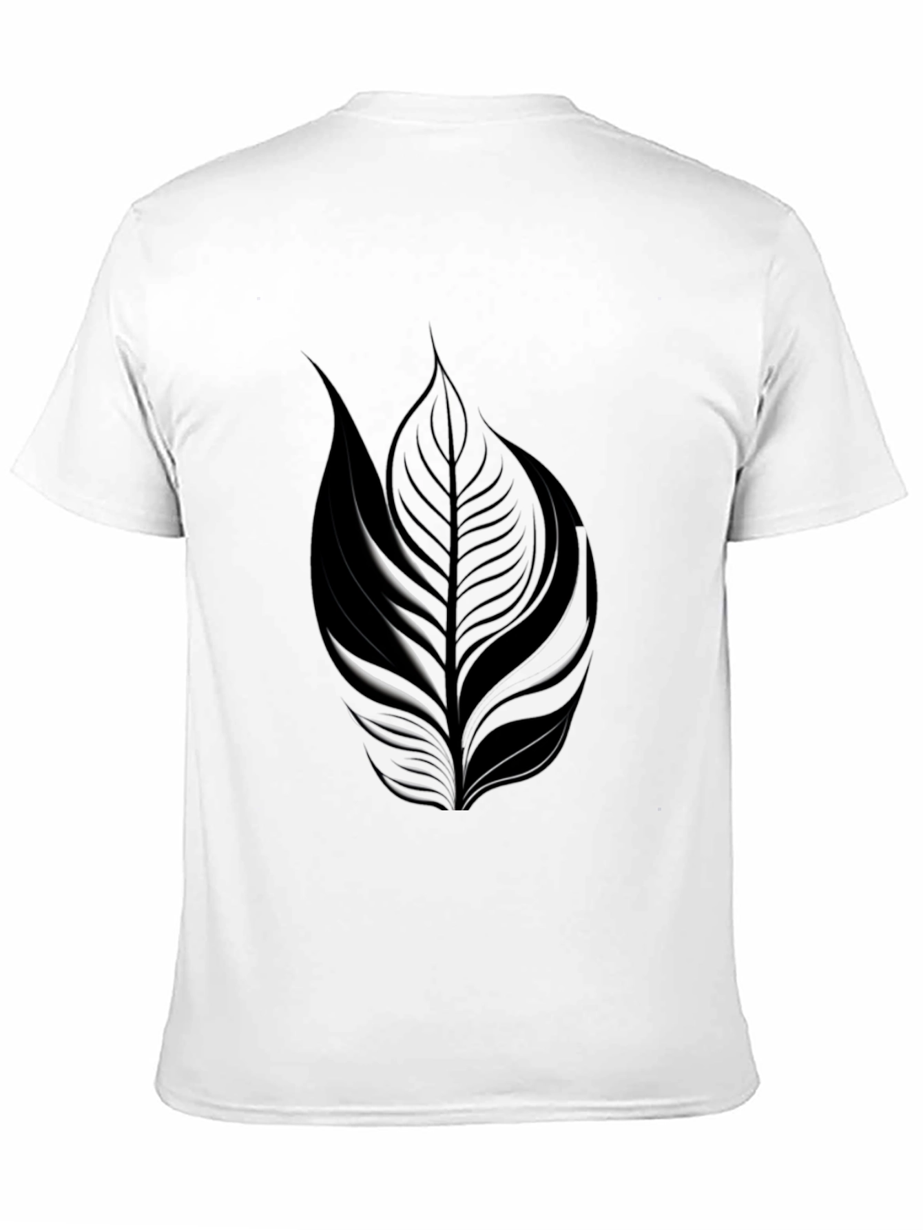 Black Leaf Design T-Shirt
