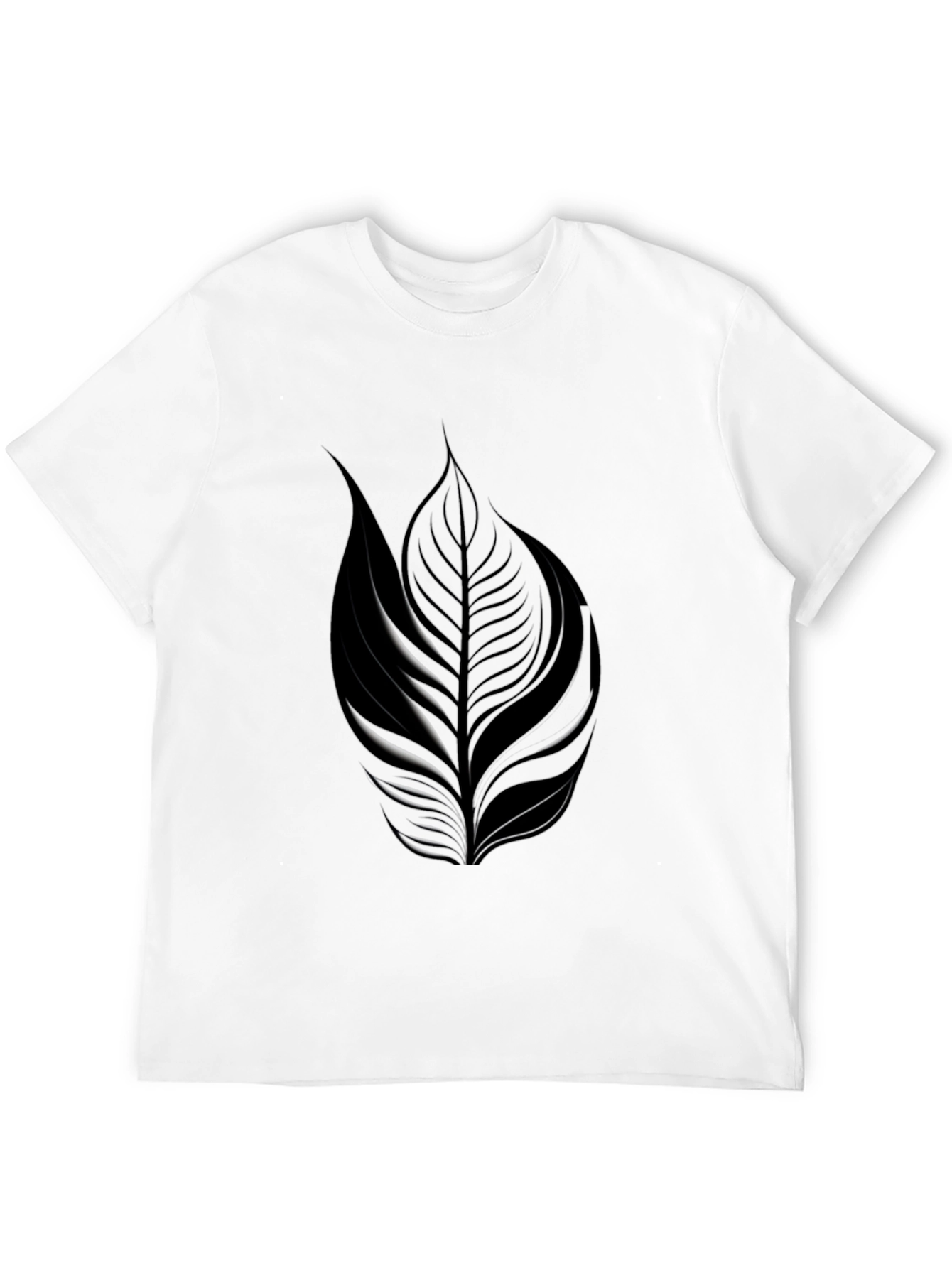 Black Leaf Design T-Shirt