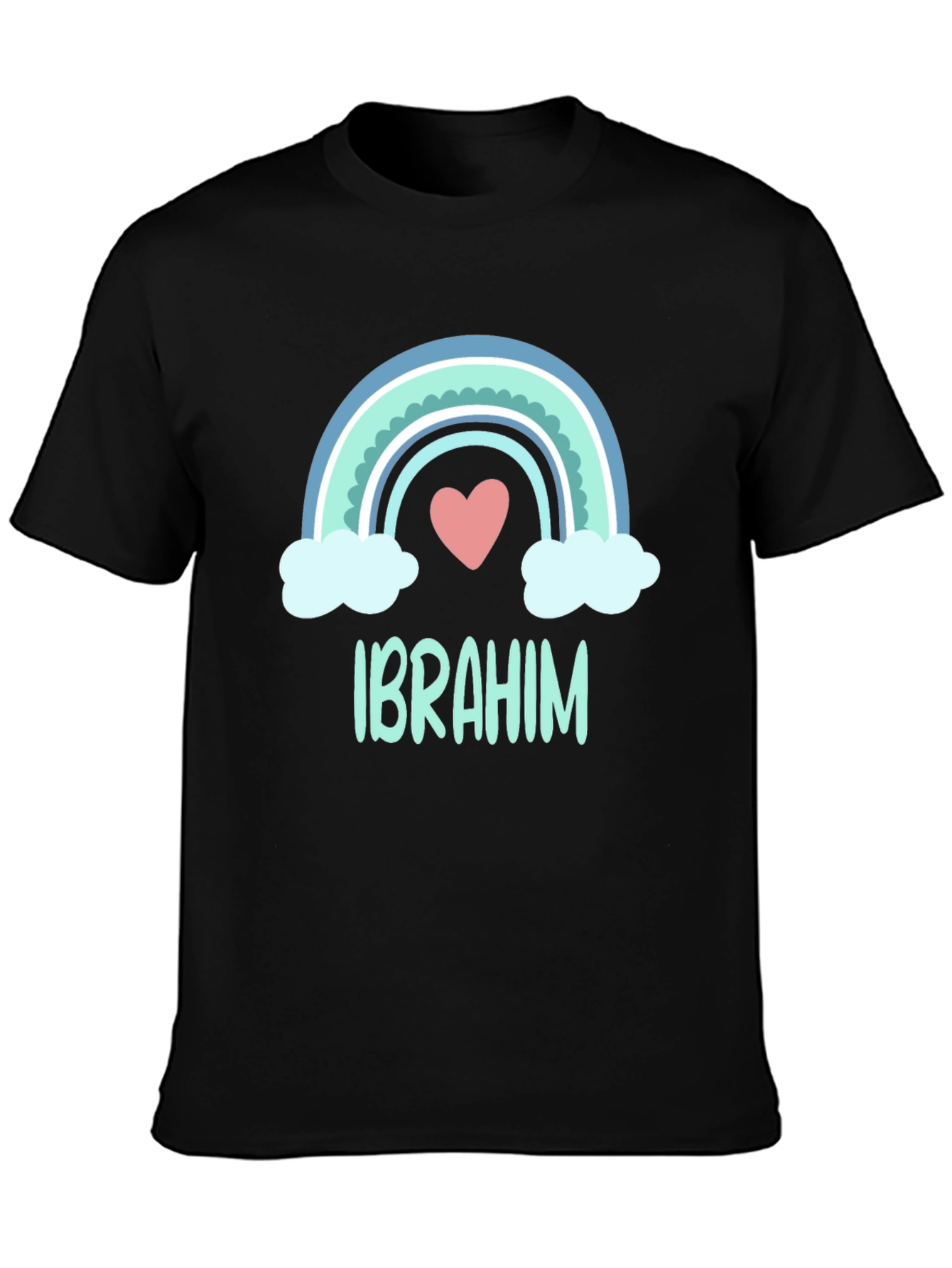 Personalized Ibrahim Rainbow Heart T-Shirt