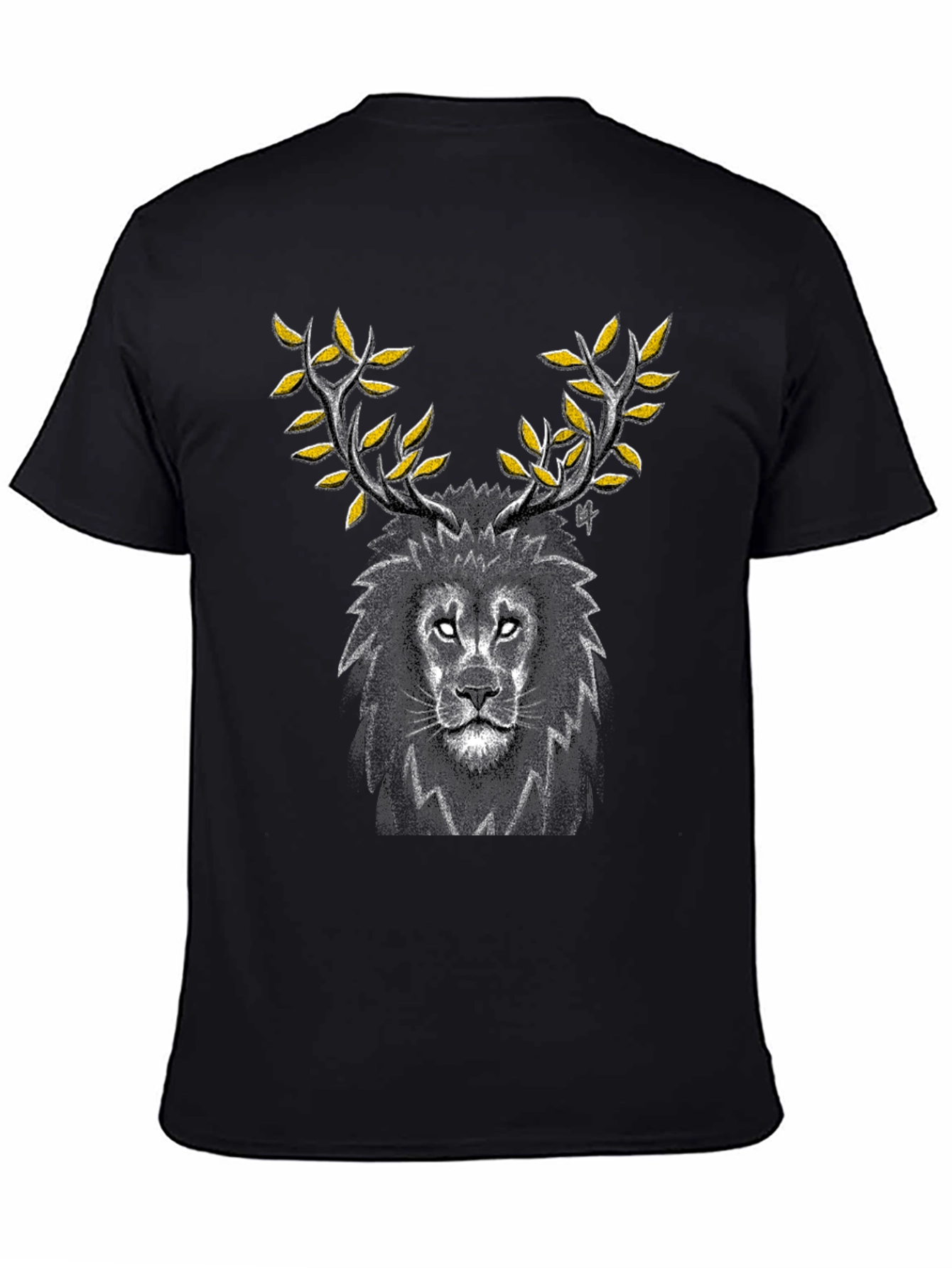 Lion Antler Graphic Tee - Black