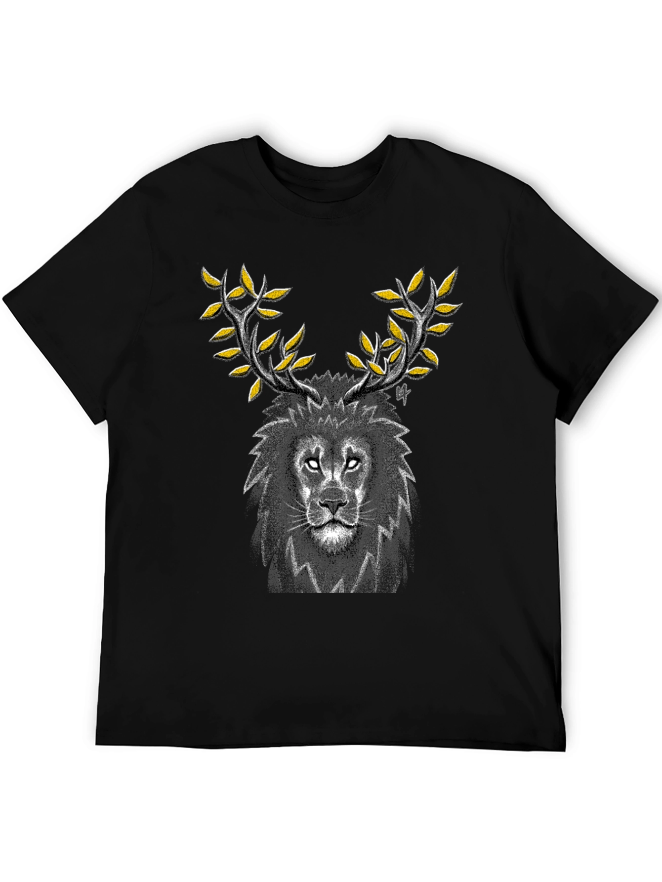Lion Antler Graphic Tee - Black