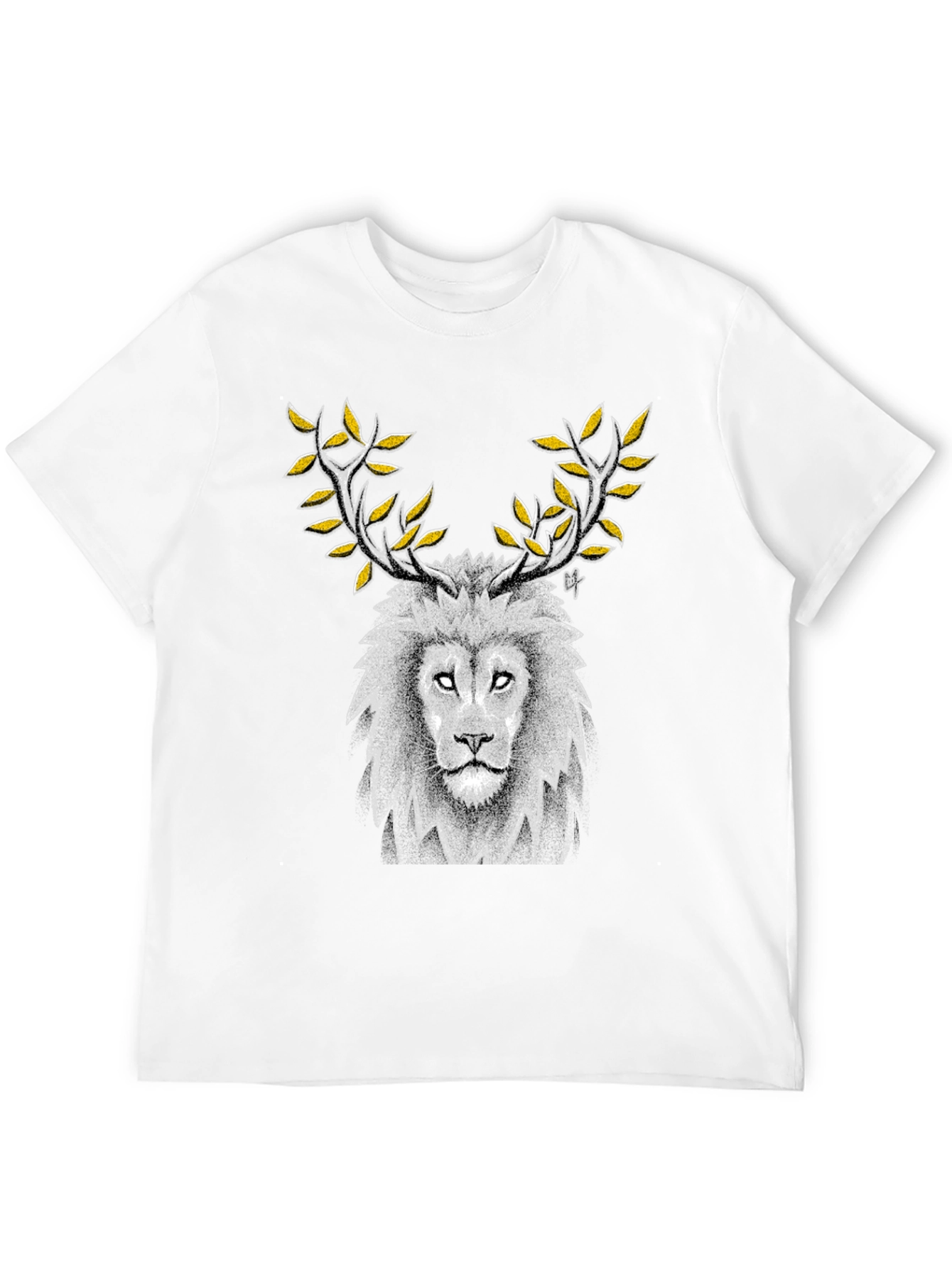 Lion Antler Graphic Tee - Black
