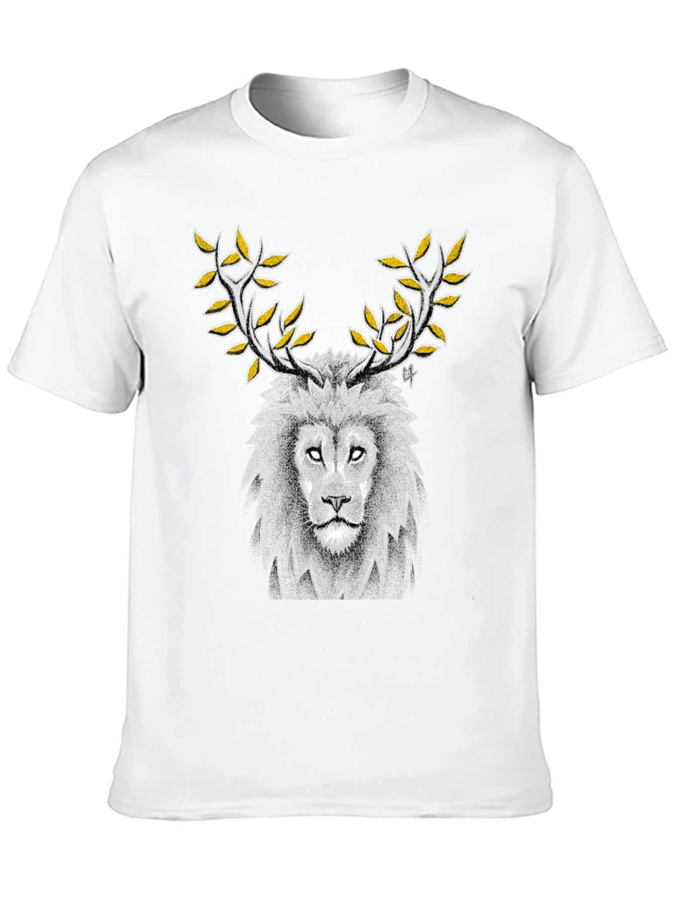 Lion Antler Graphic Tee - Black