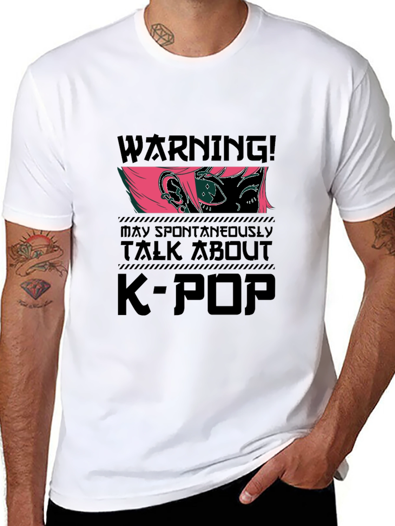 K-Pop Warning T-Shirt - Trendy Graphic Tee