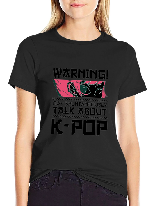 K-Pop Warning T-Shirt - Trendy Graphic Tee