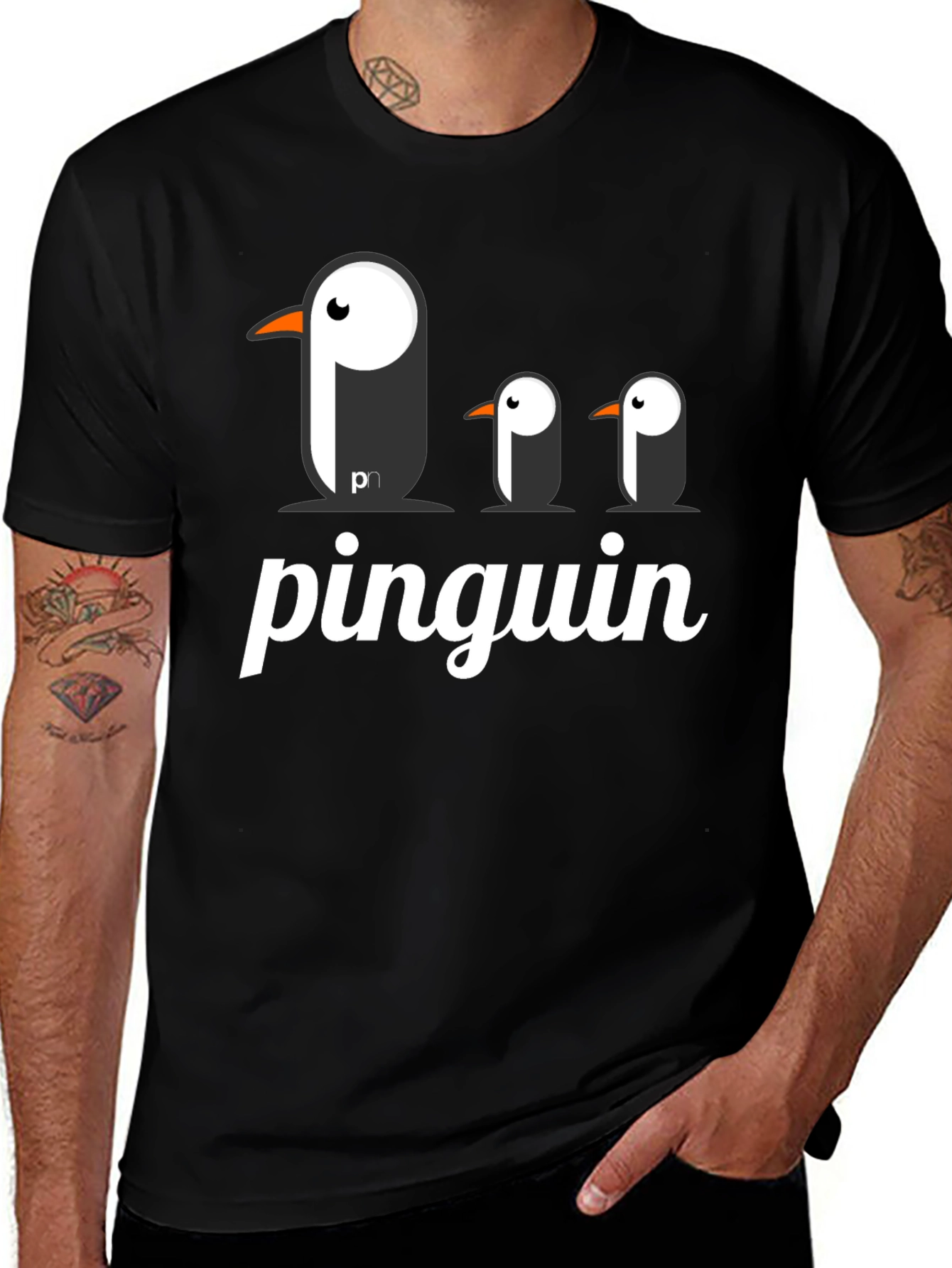 Pinguin Graphic T-Shirt - Black Cotton Tee