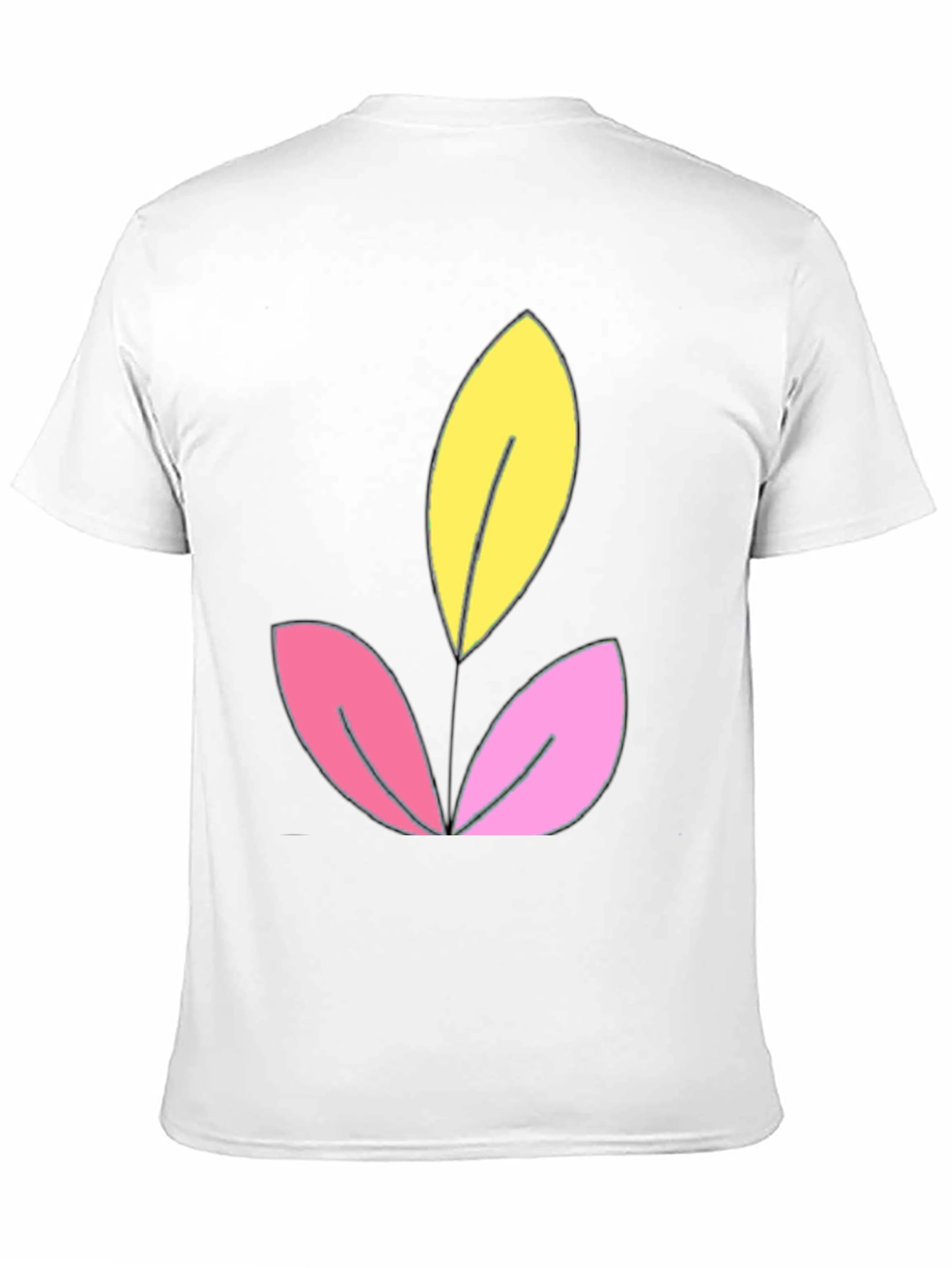 Floral Graphic Black T-Shirt - Unique Leaf Design