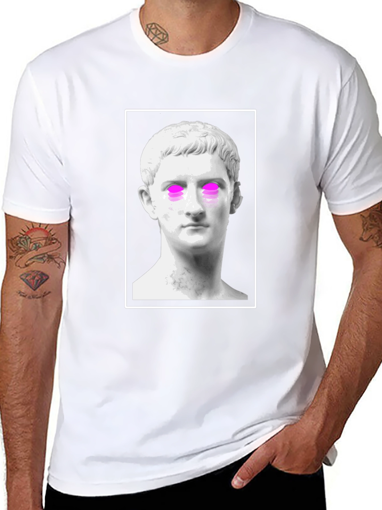 Statue Graphic Tee - Trendy Black T-Shirt