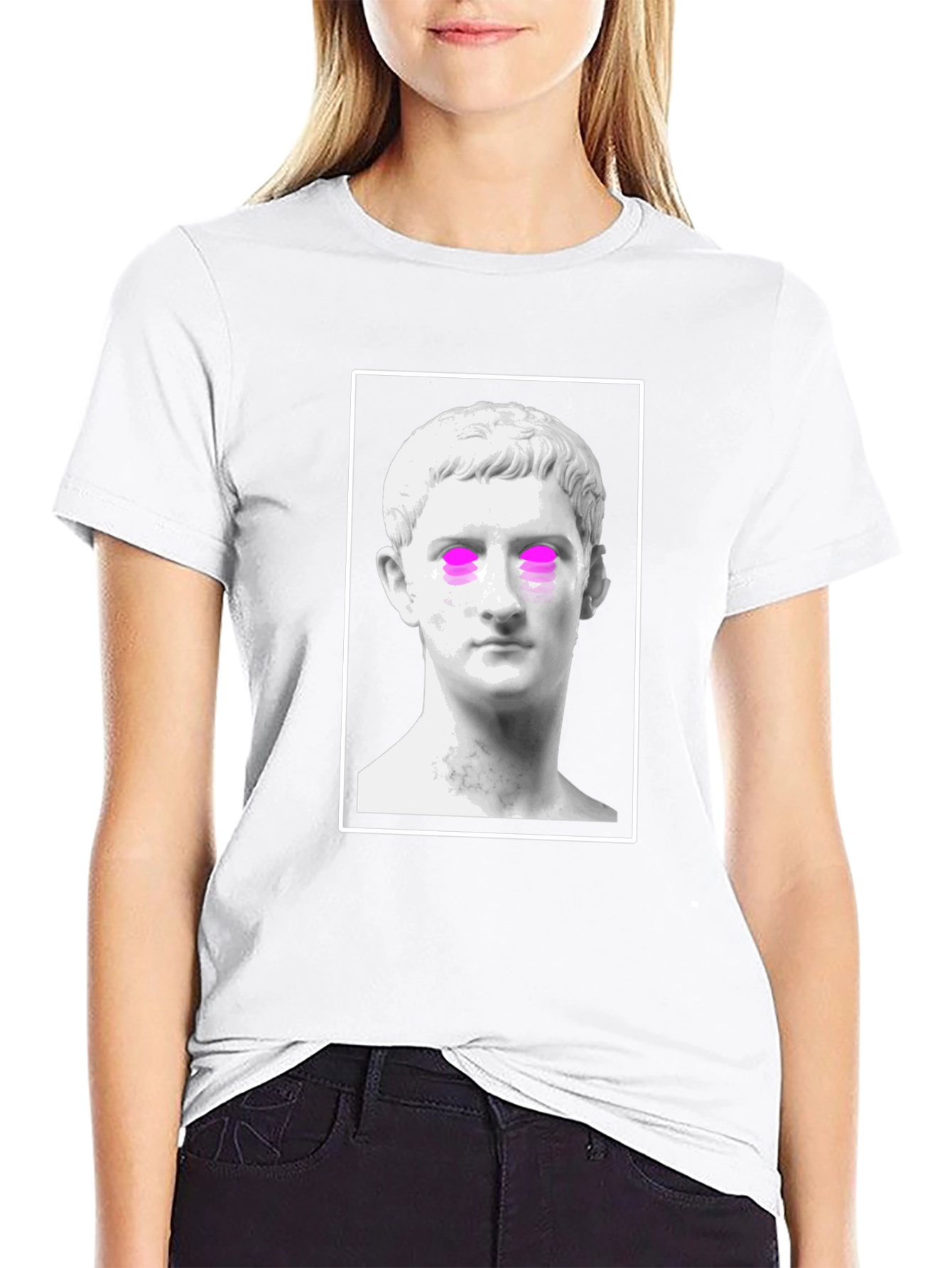 Statue Graphic Tee - Trendy Black T-Shirt