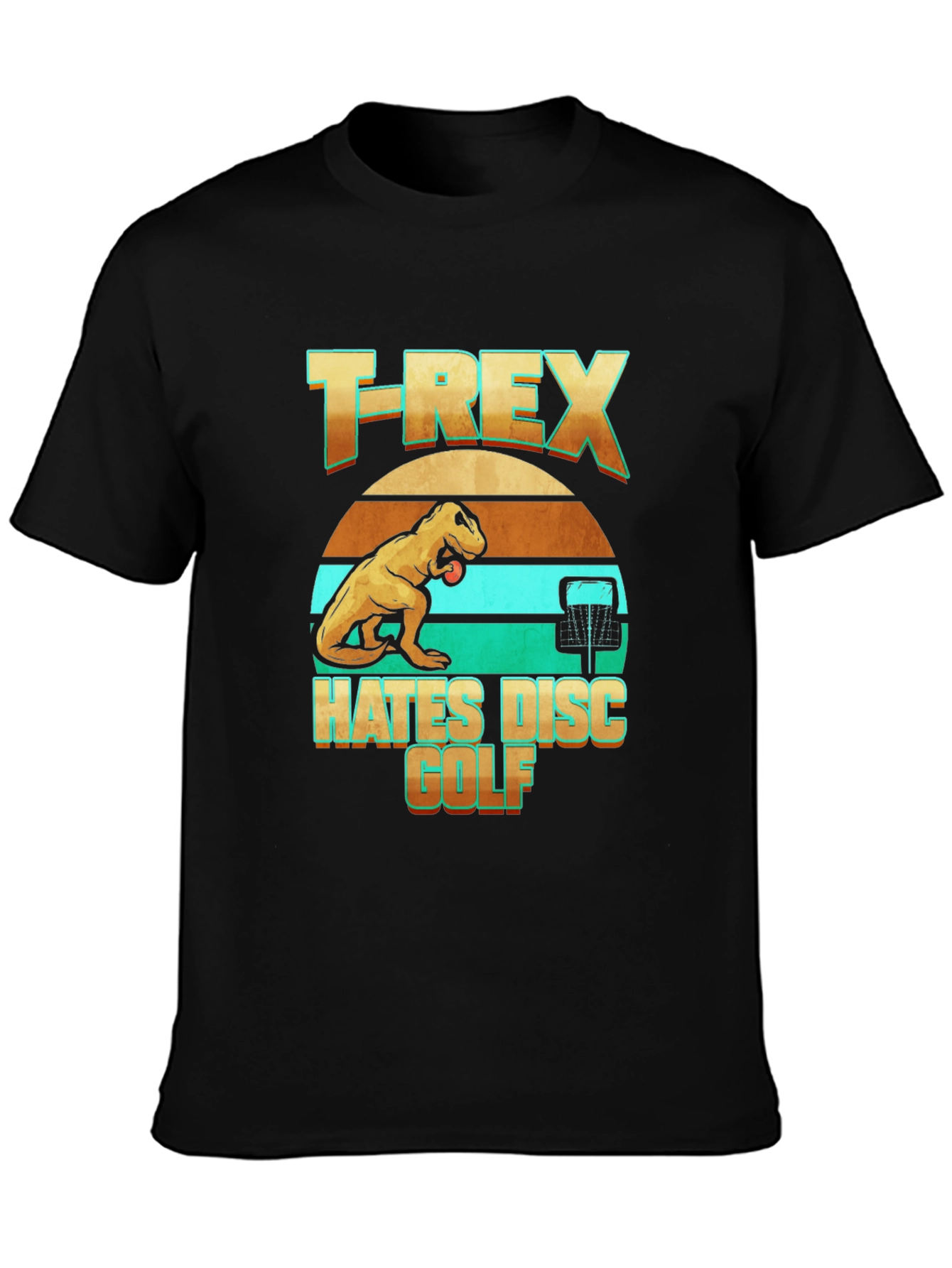 T-Rex Hates Disc Golf Funny T-Shirt