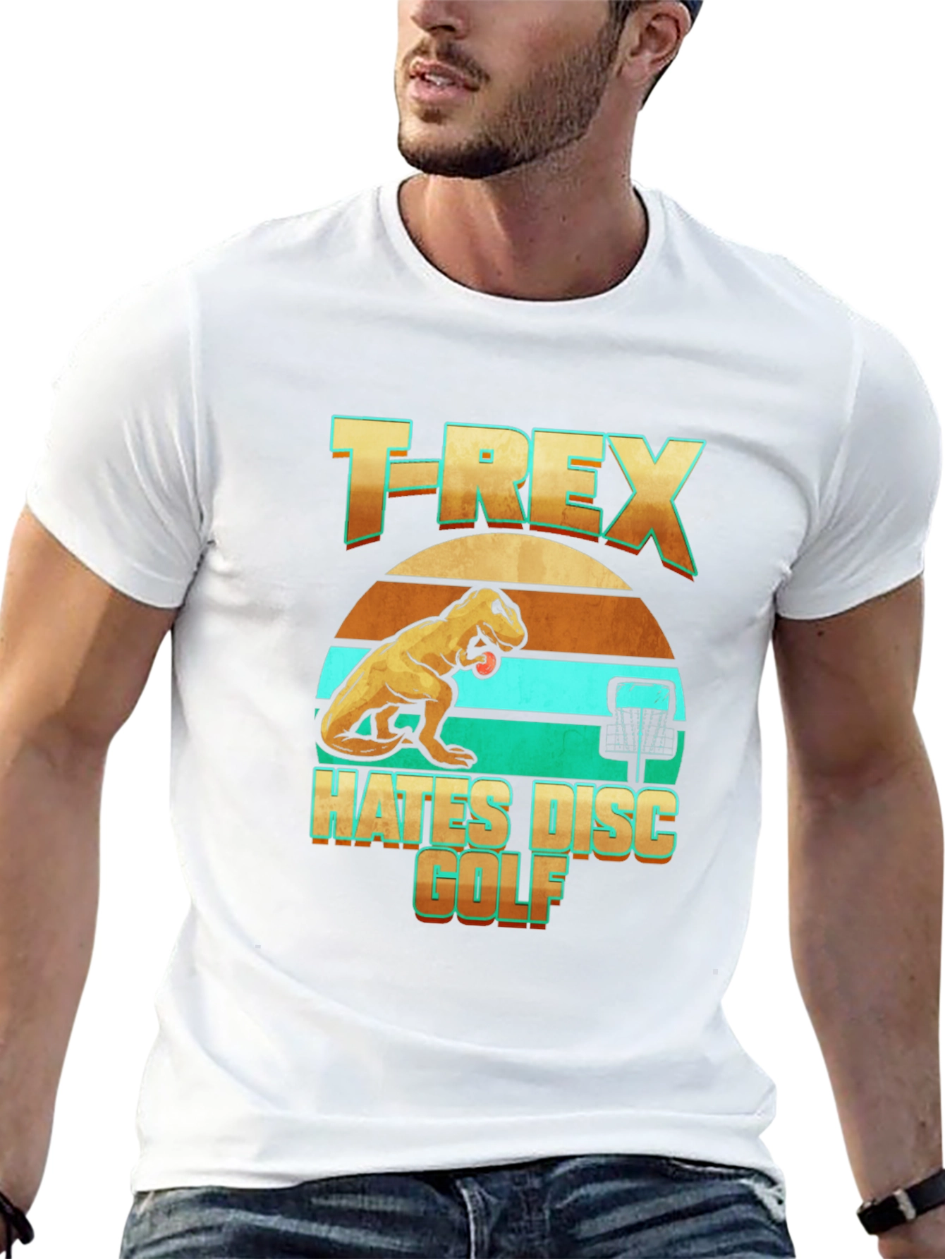 T-Rex Hates Disc Golf Funny T-Shirt