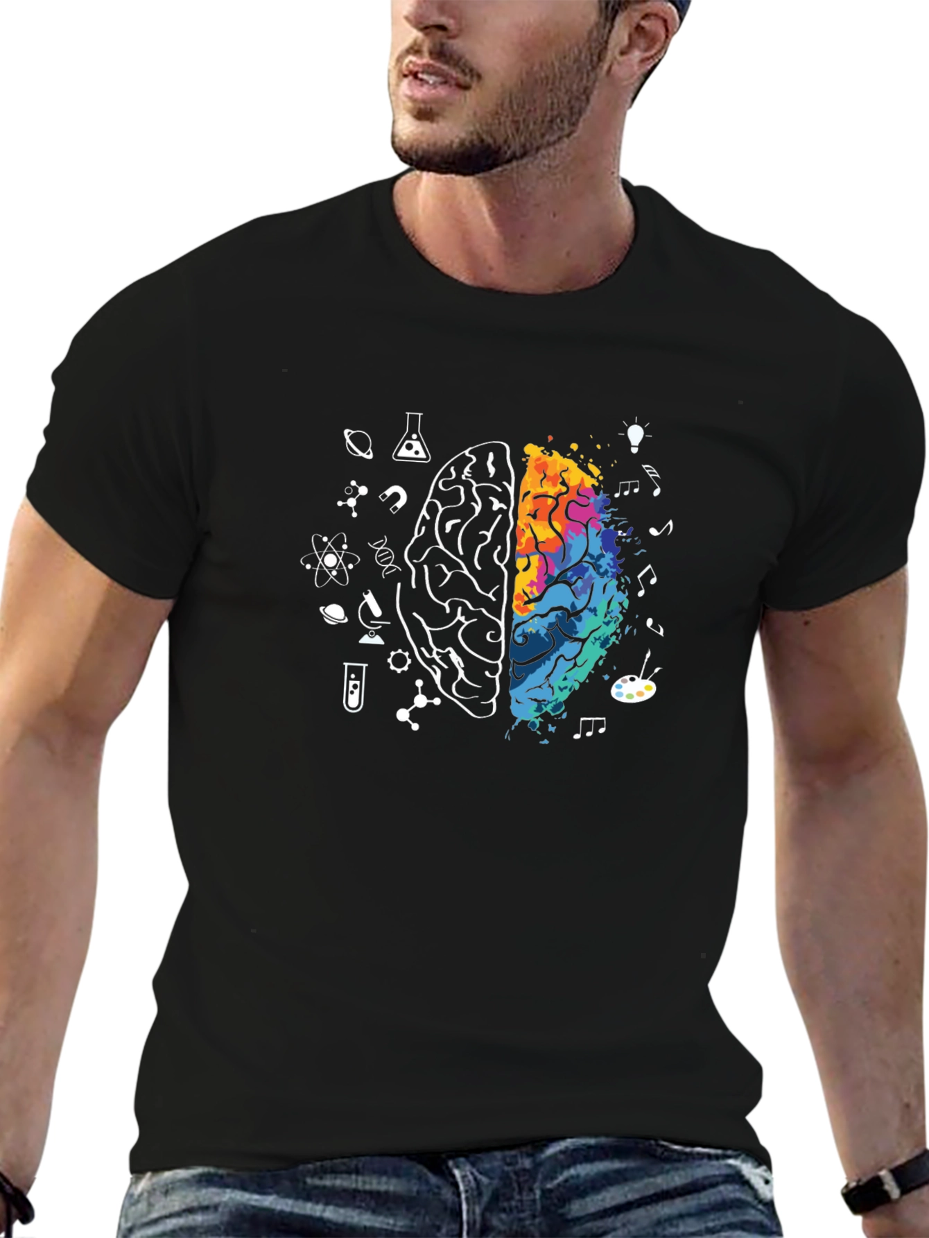 Creative Brain Graphic T-Shirt - Logic Meets Art