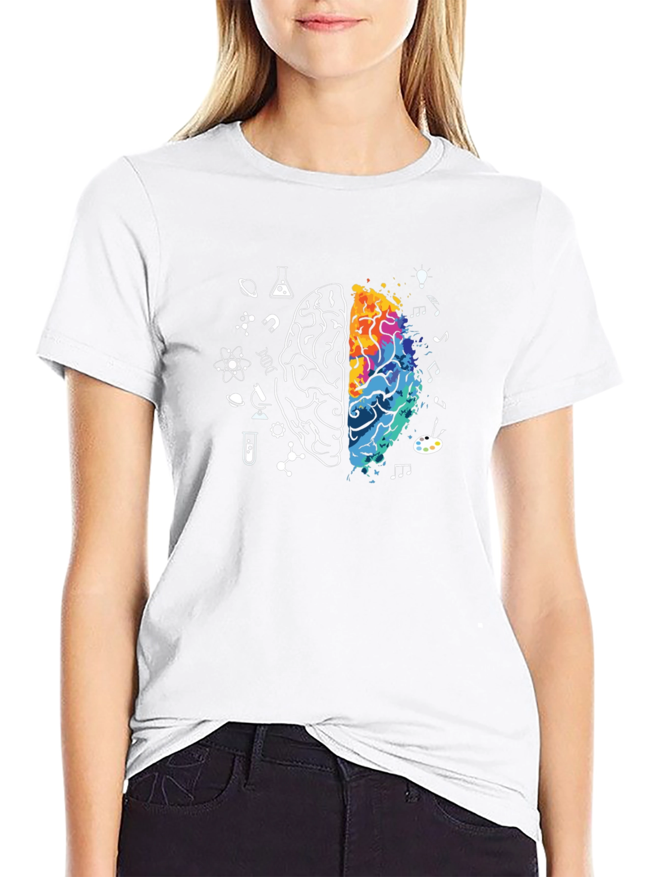 Creative Brain Graphic T-Shirt - Logic Meets Art