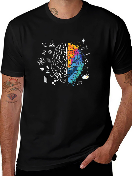 Creative Brain Graphic T-Shirt - Logic Meets Art
