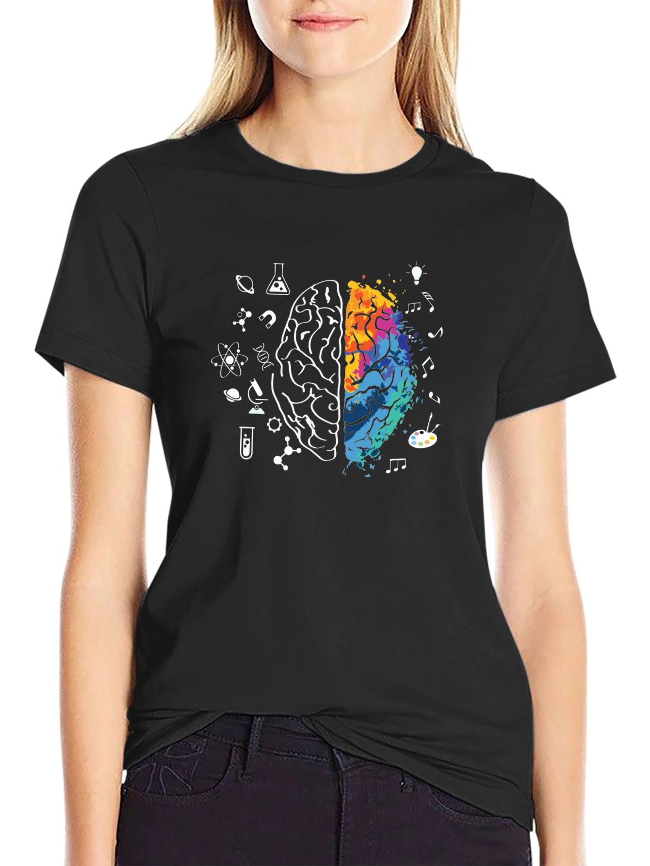Creative Brain Graphic T-Shirt - Logic Meets Art