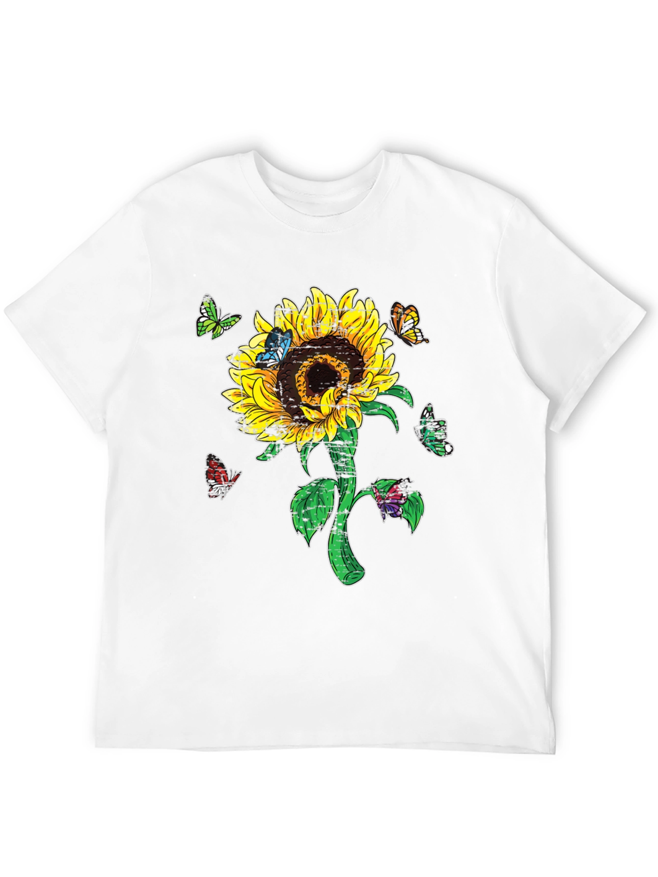 Sunflower & Butterfly Graphic T-Shirt