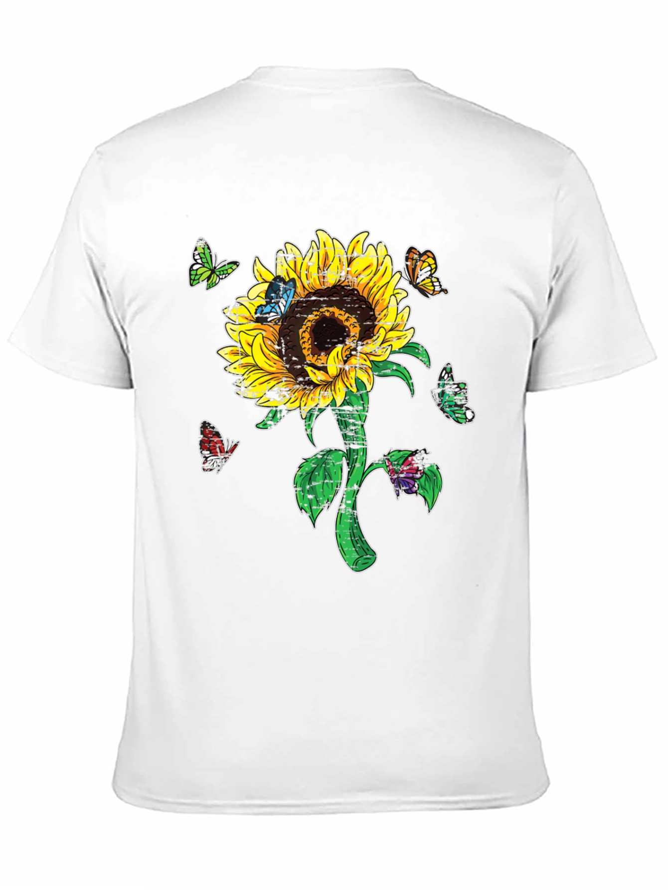 Sunflower & Butterfly Graphic T-Shirt