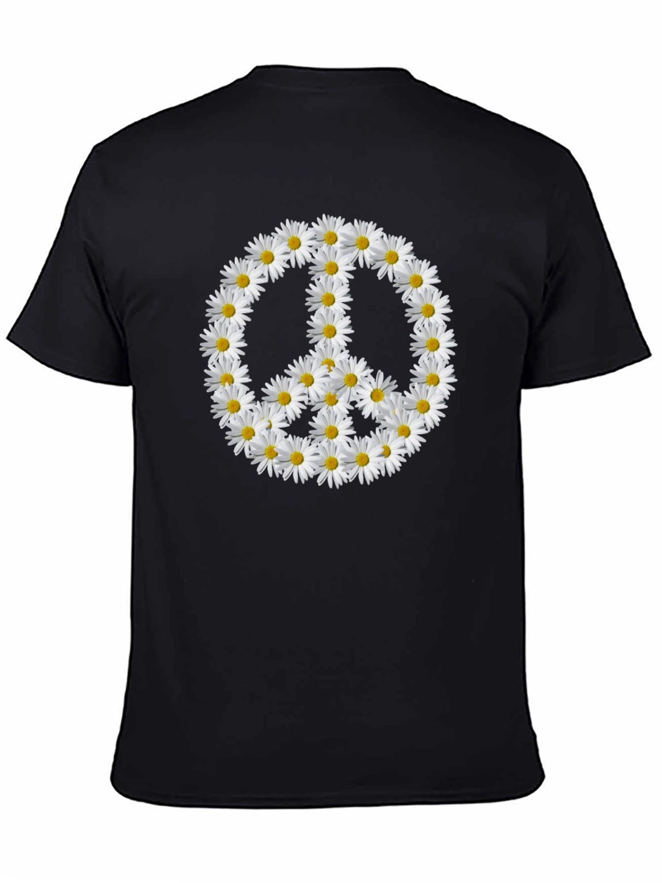 Daisy Peace Sign Black T-Shirt