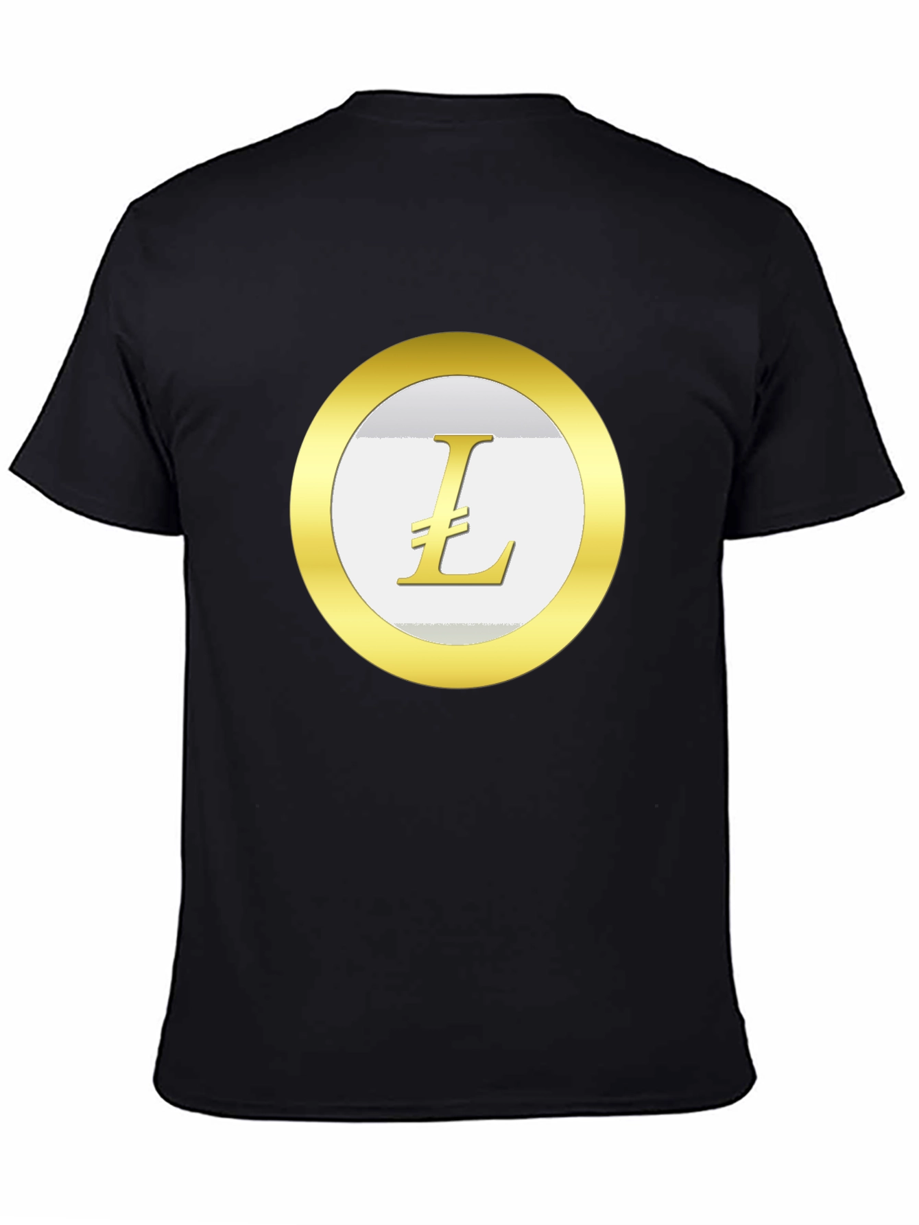 Litecoin Crypto T-Shirt - Black Cotton Blend Casual Tee