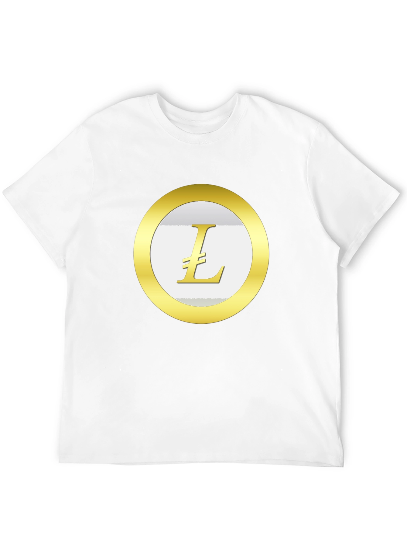Litecoin Crypto T-Shirt - Black Cotton Blend Casual Tee