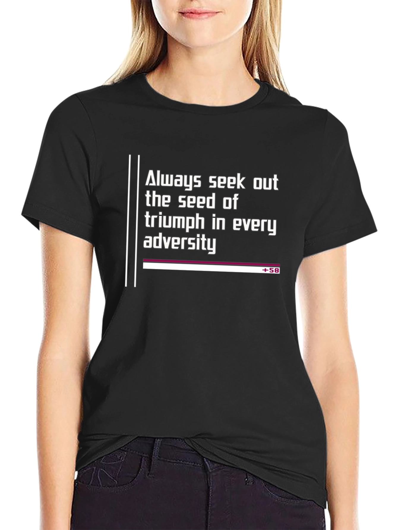 Inspirational Black T-Shirt - Seek Triumph