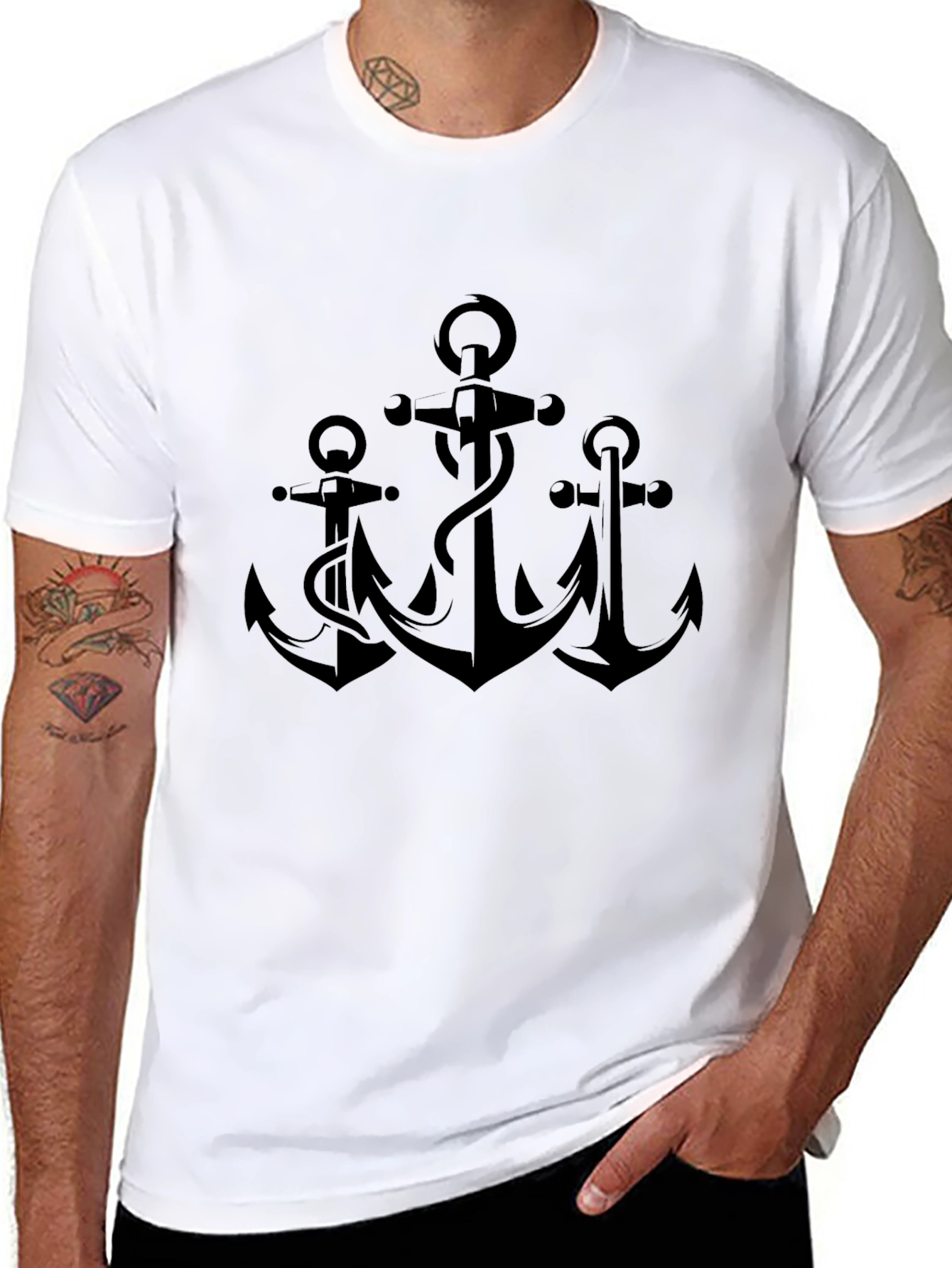 Anchor Graphic Black T-Shirt - Maritime Style