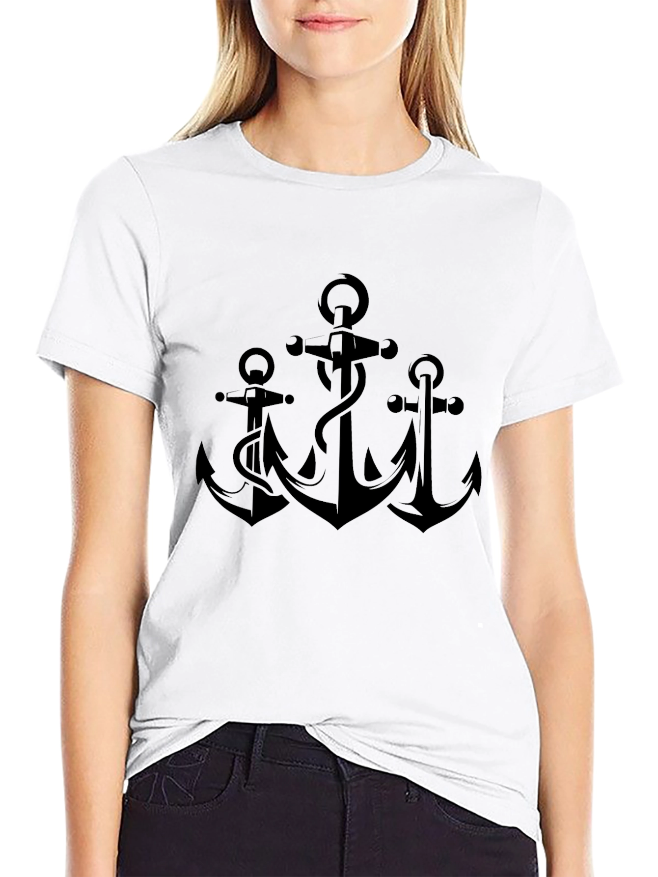 Anchor Graphic Black T-Shirt - Maritime Style