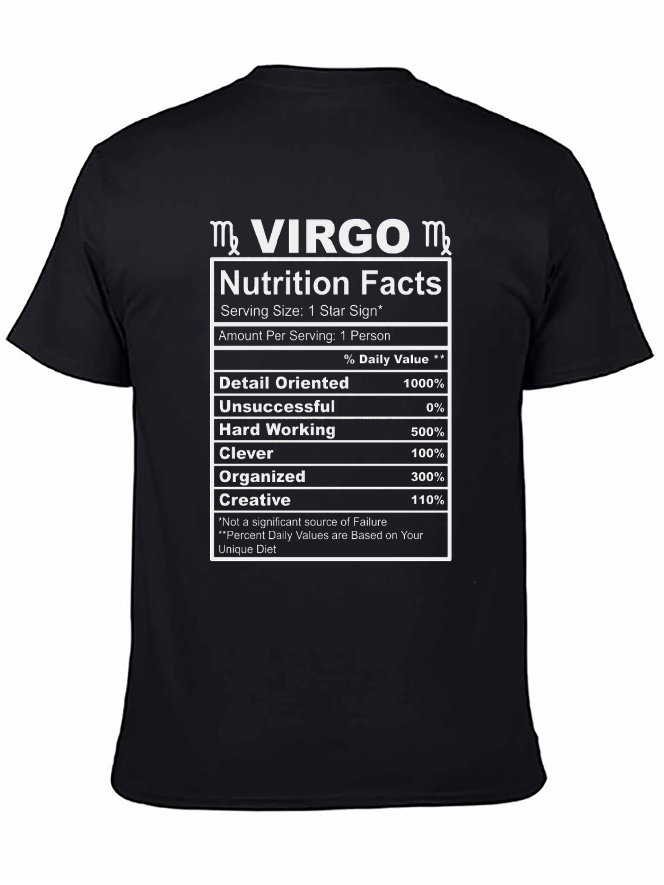 Virgo Nutrition Facts Graphic T-Shirt