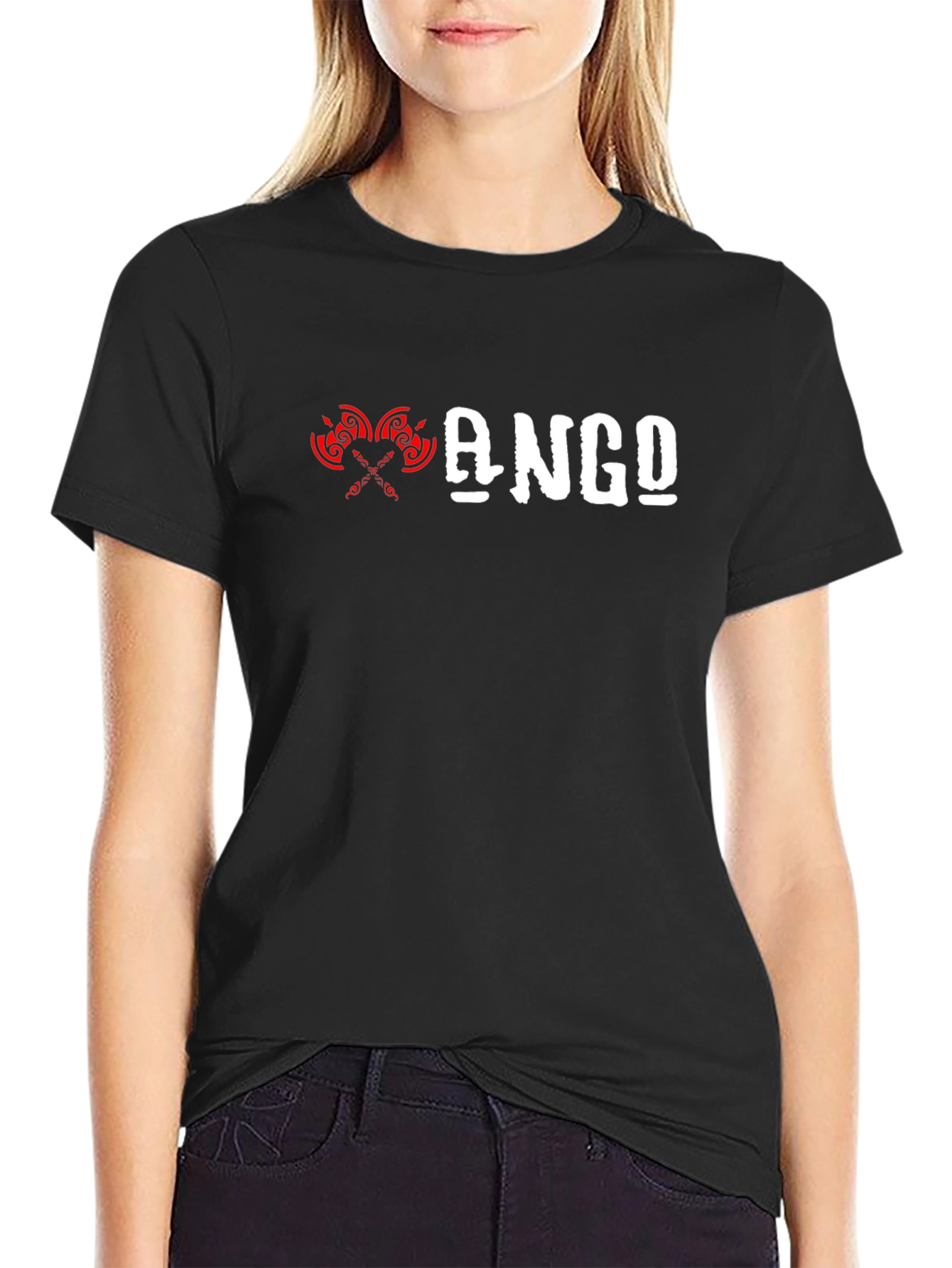 ANGO Graphic Tee - Black Short Sleeve Shirt