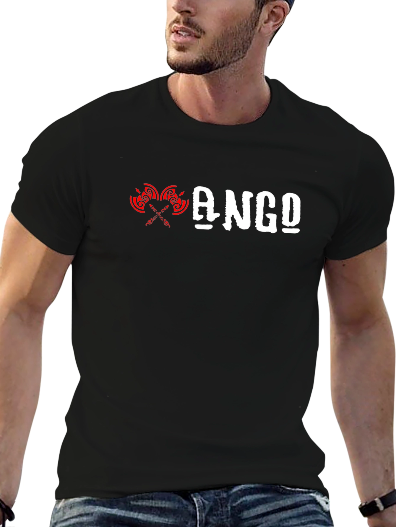 ANGO Graphic Tee - Black Short Sleeve Shirt